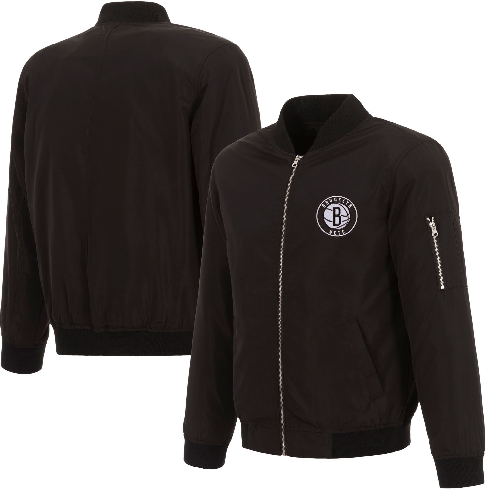 JH Design Men's Brooklyn Nets Black Bomber Jacket product image
