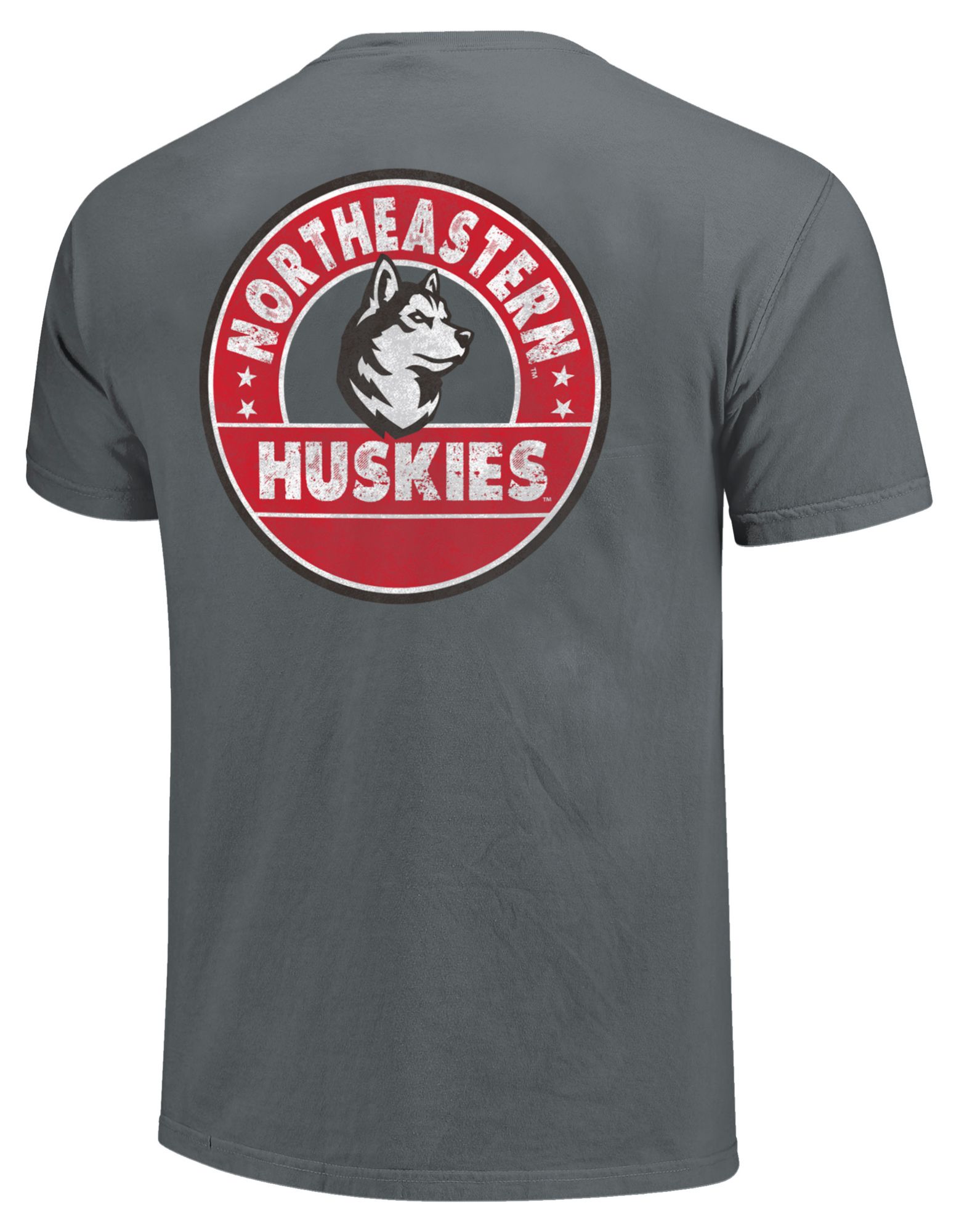 Image One Men's Northeastern Huskies Granite Hatched Shield Stars T-Shirt product image