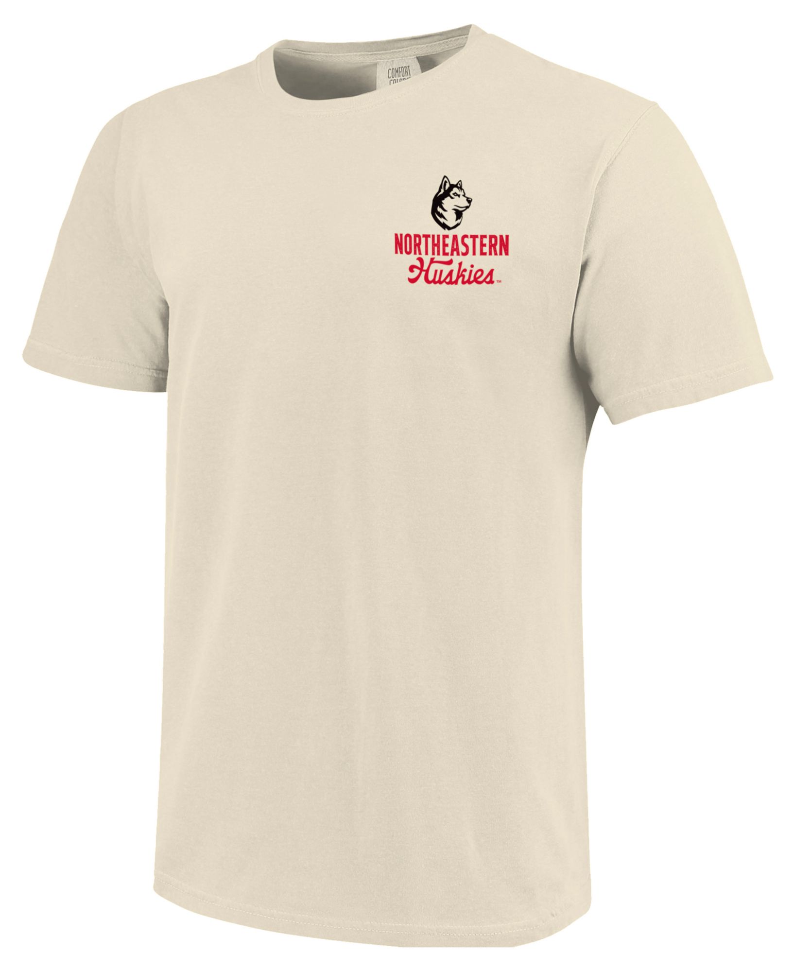 Image One Men's Northeastern Huskies Ivory Mascot Overlay T-Shirt product image