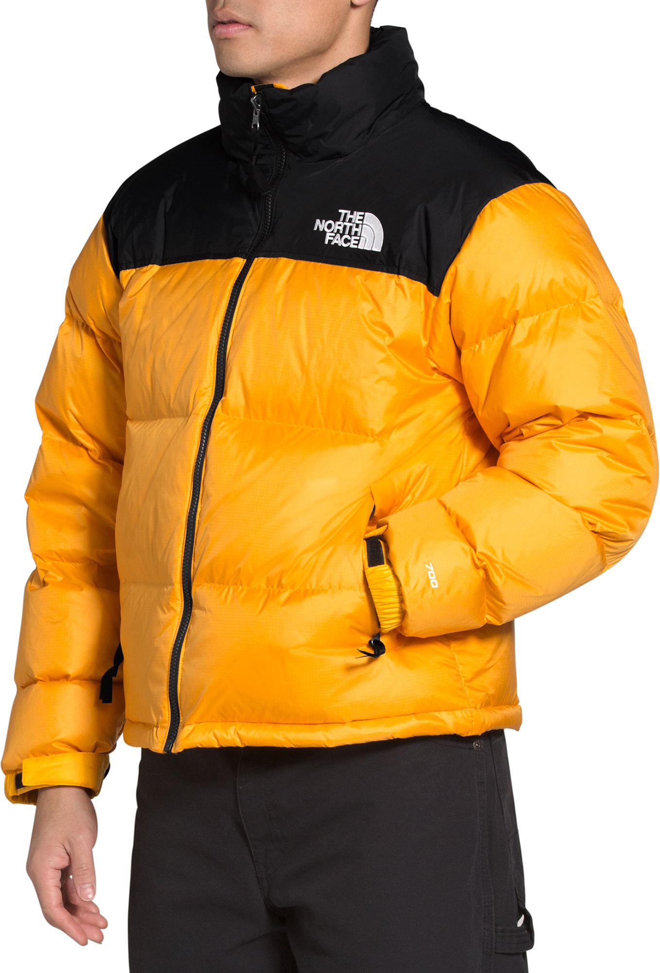 orange nuptse north face