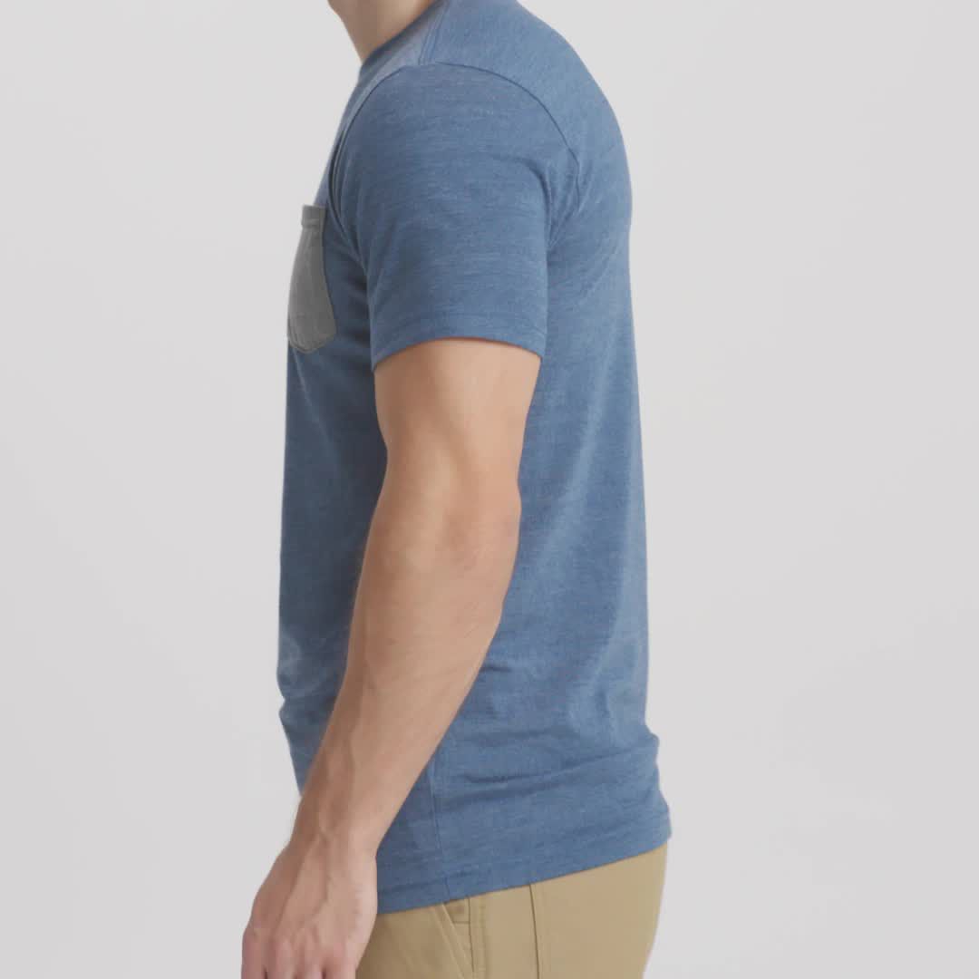 north face tri blend pocket tee