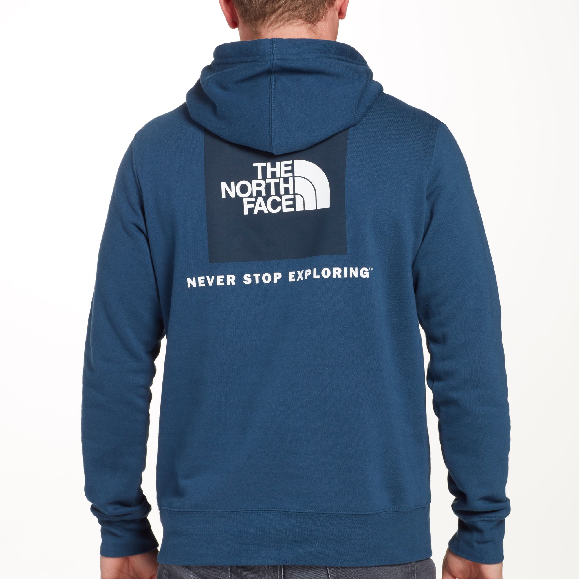 north face men's red box pullover hoodie