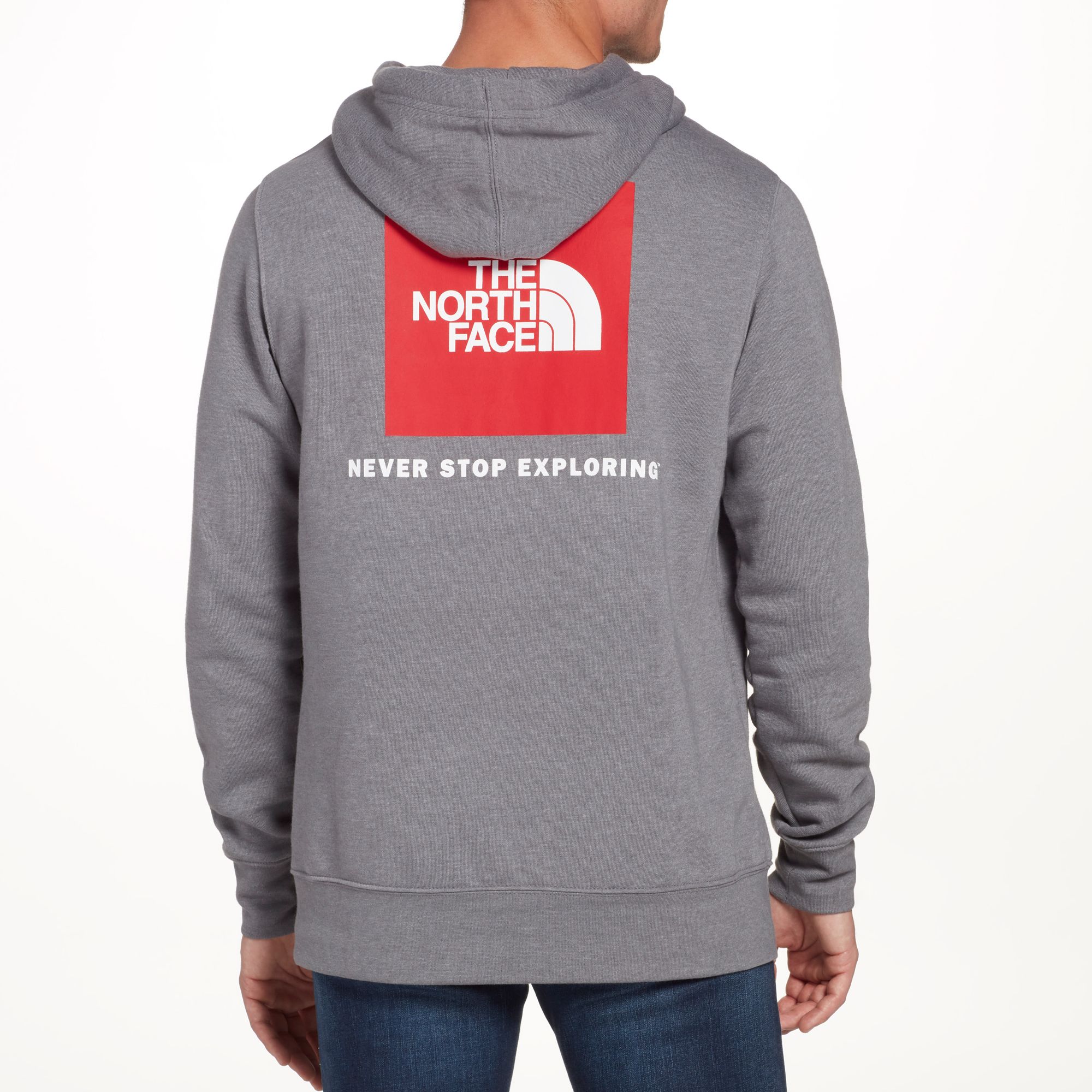 the north face men's red box pullover hoodie