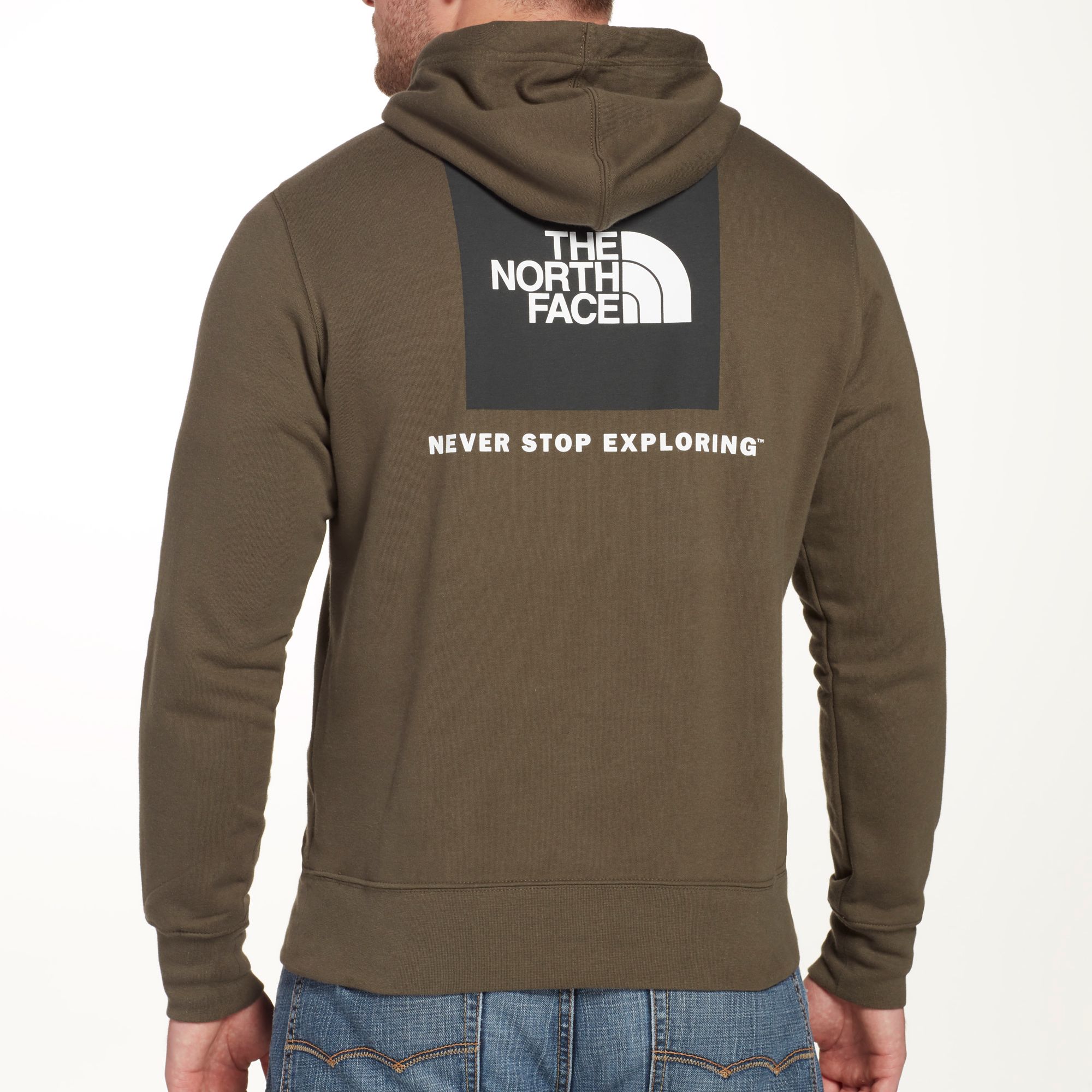 men's red box pullover hoodie