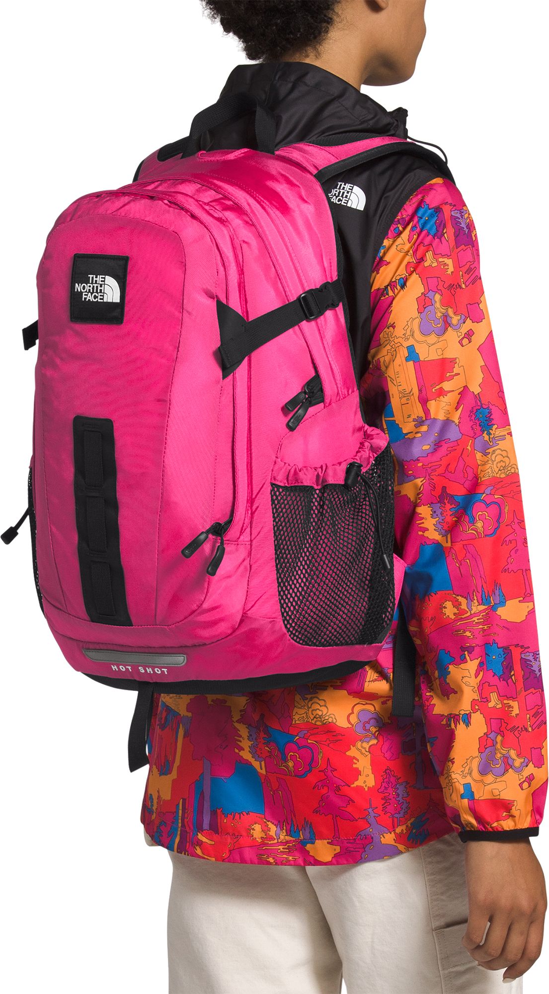 hot pink north face backpack