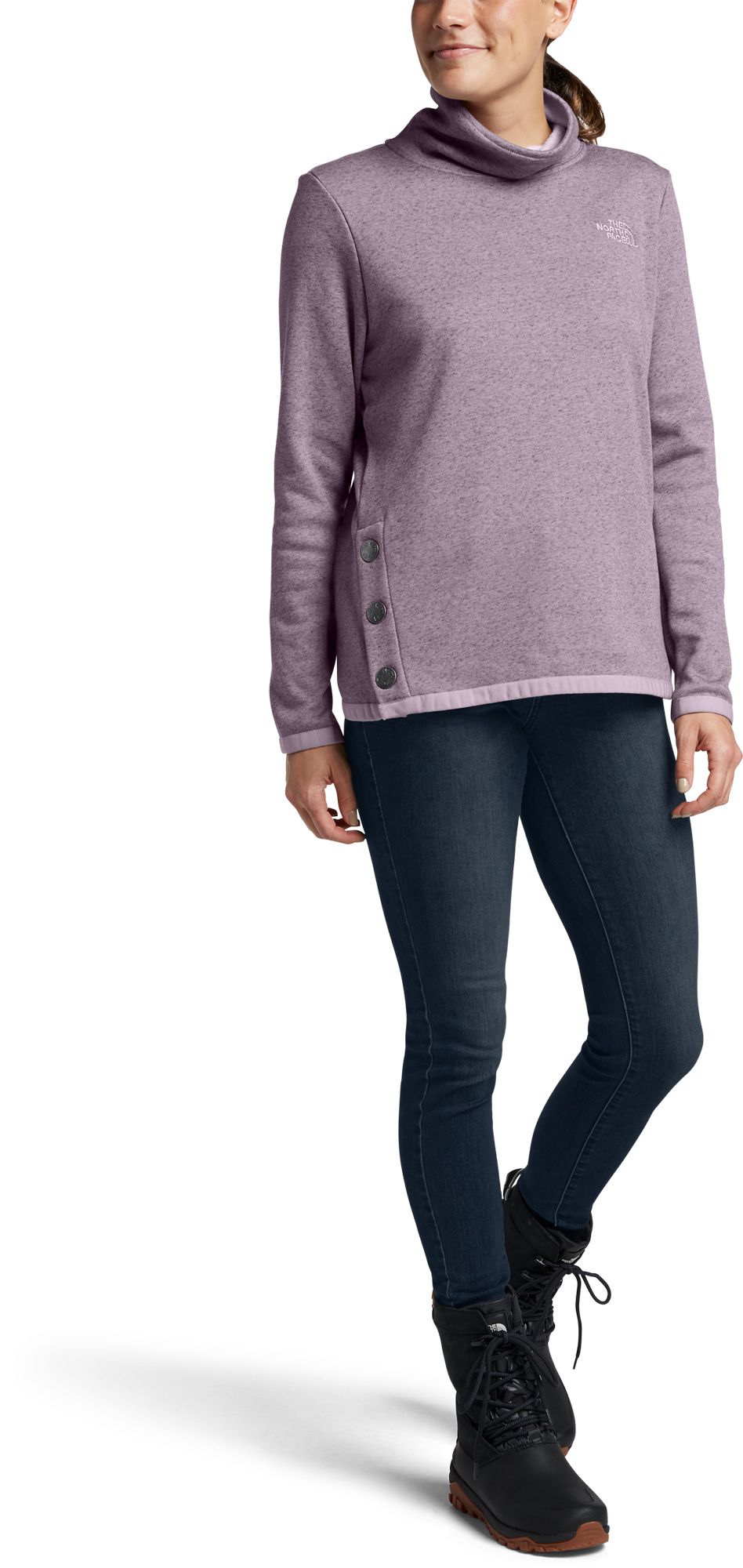 the north face women's snap it fleece pullover