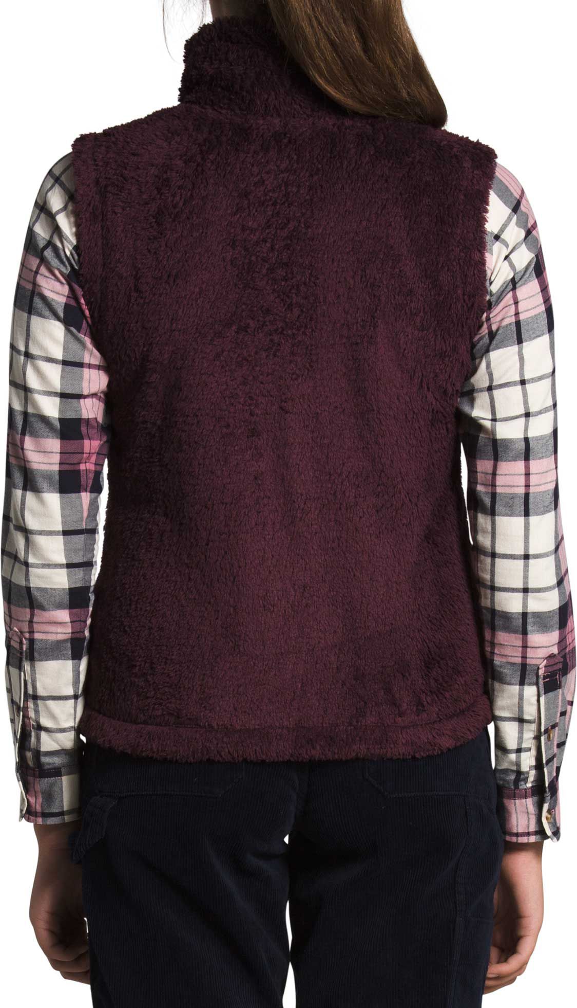 womens north face furry fleece vest