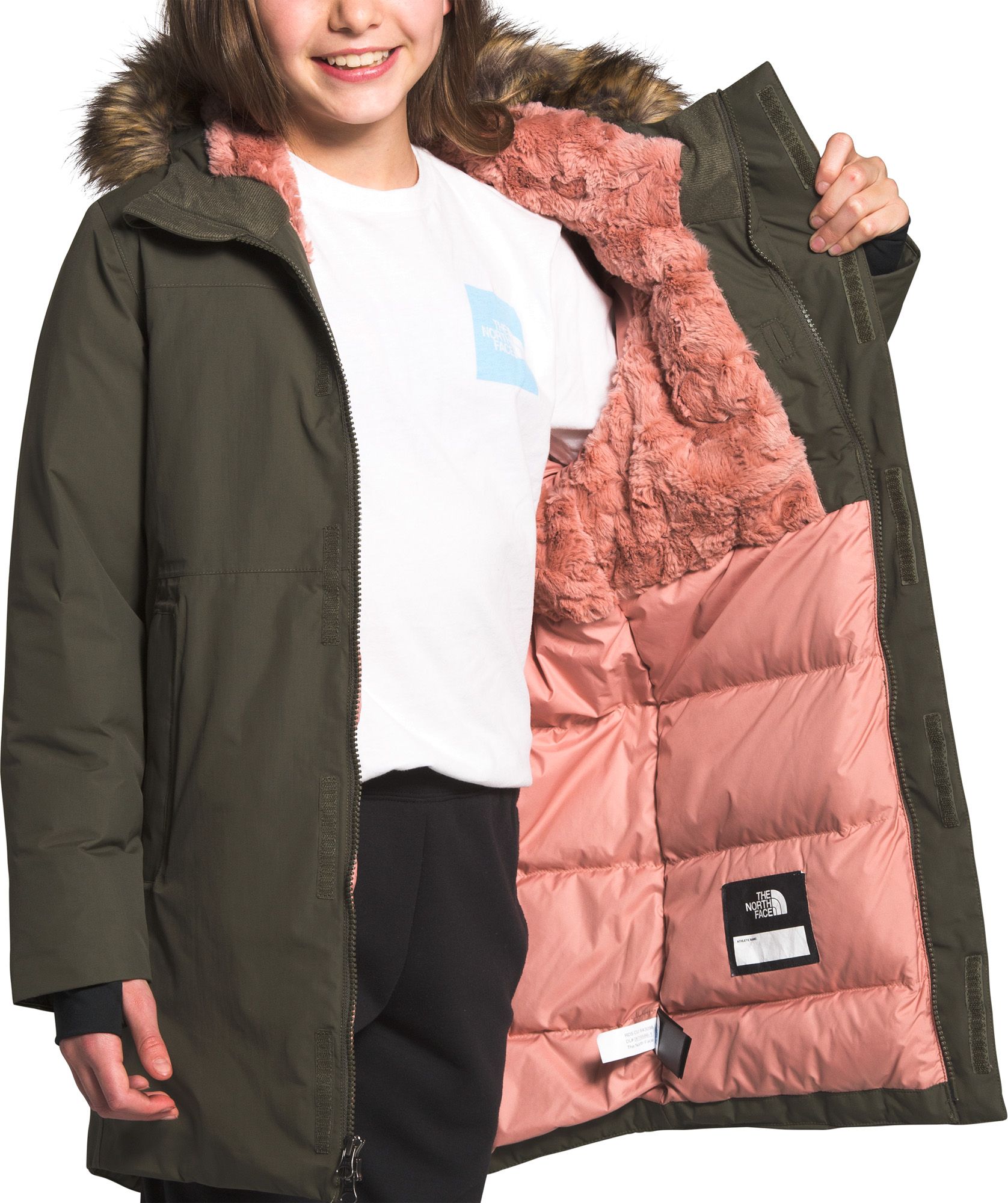 the north face girls arctic swirl down jacket