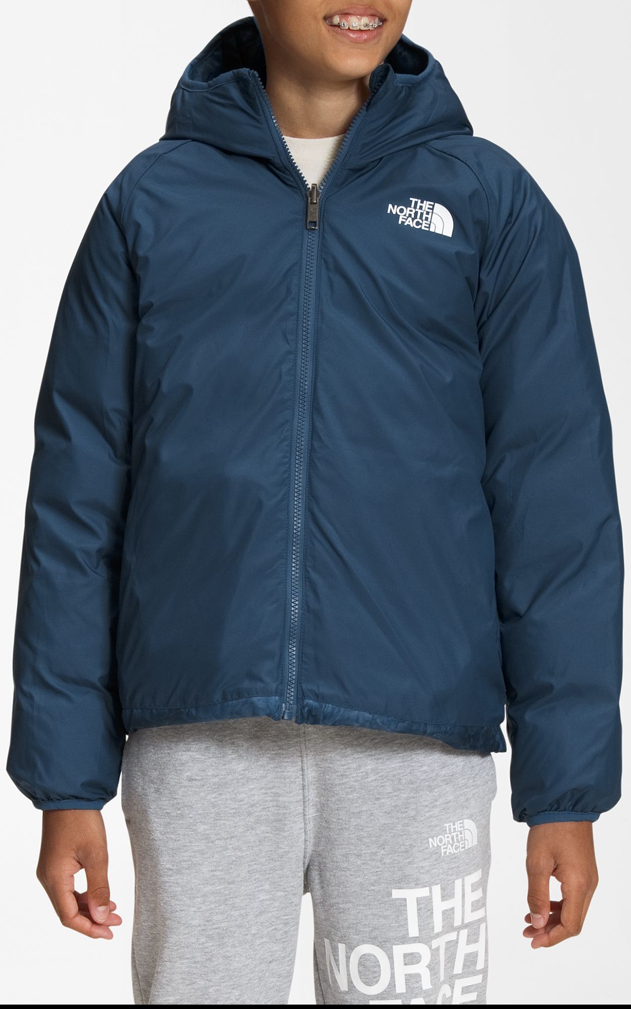The North Face Boys Printed Reversible North Down Hooded Jacket product image