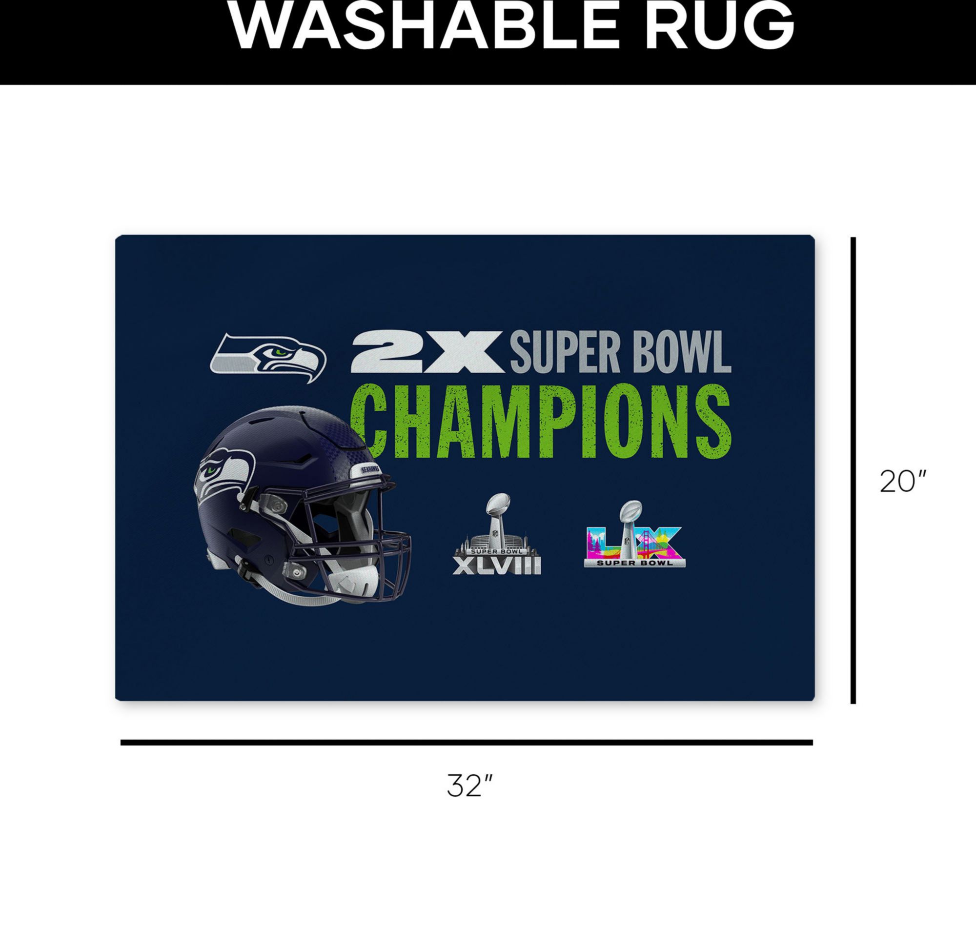 Northwest 2025-26 Super Bowl LX Champions Seattle Seahawks Rush Rug product image