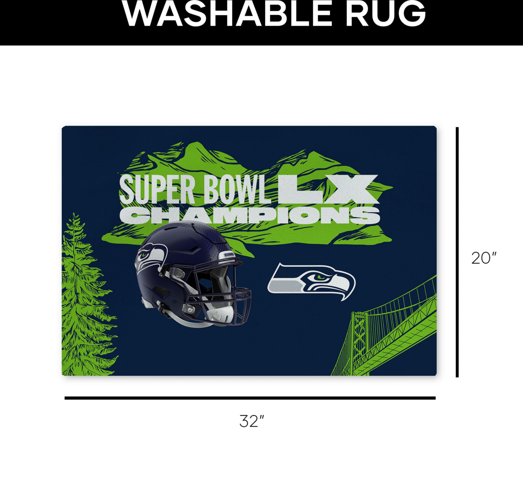 Northwest 2025-26 Super Bowl LX Champions Seattle Seahawks Baker Rug product image