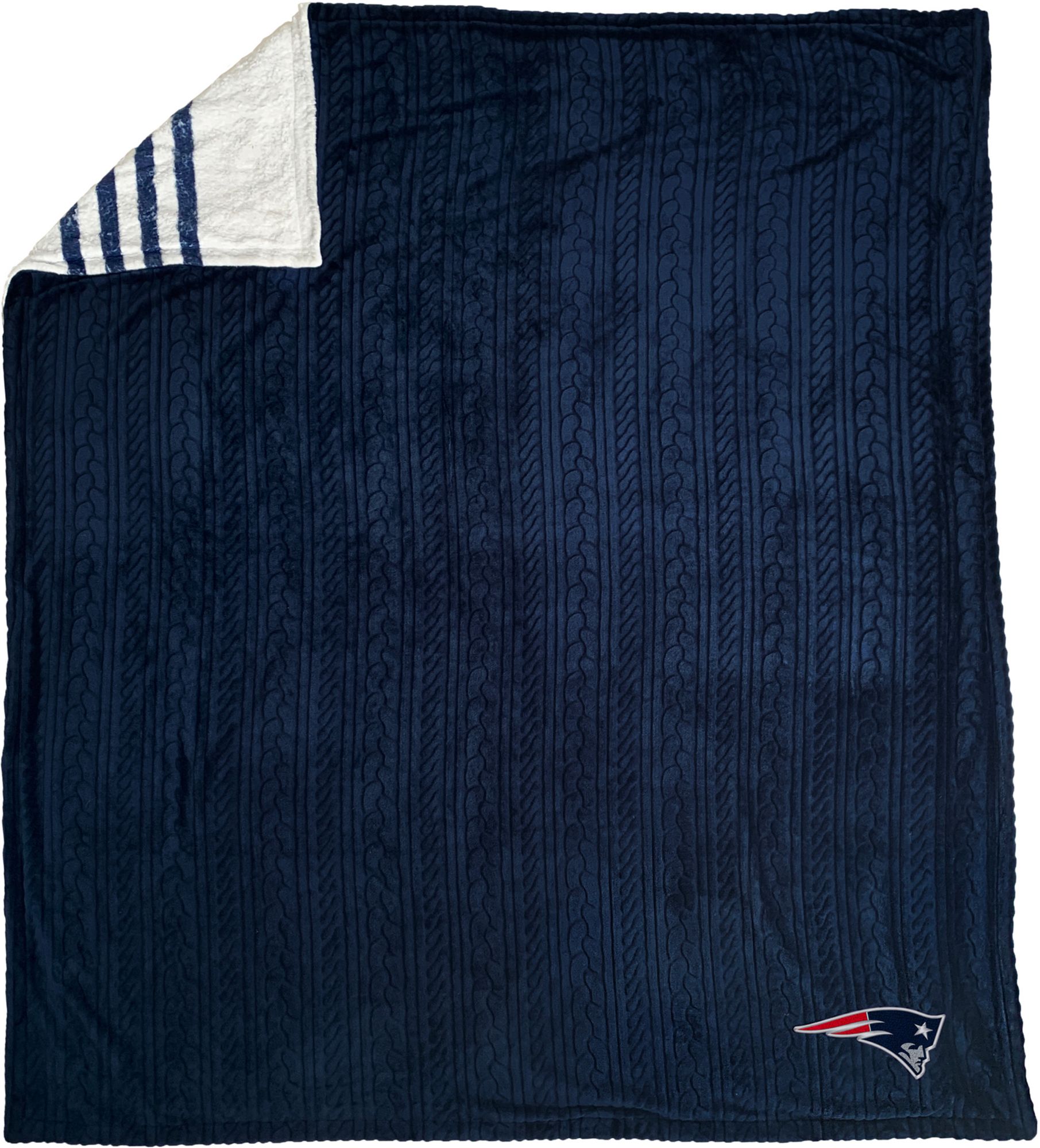 Pegasus Sports New England Patriots 60'' x 70'' Embossed Sherpa Stripe Throw Blanket