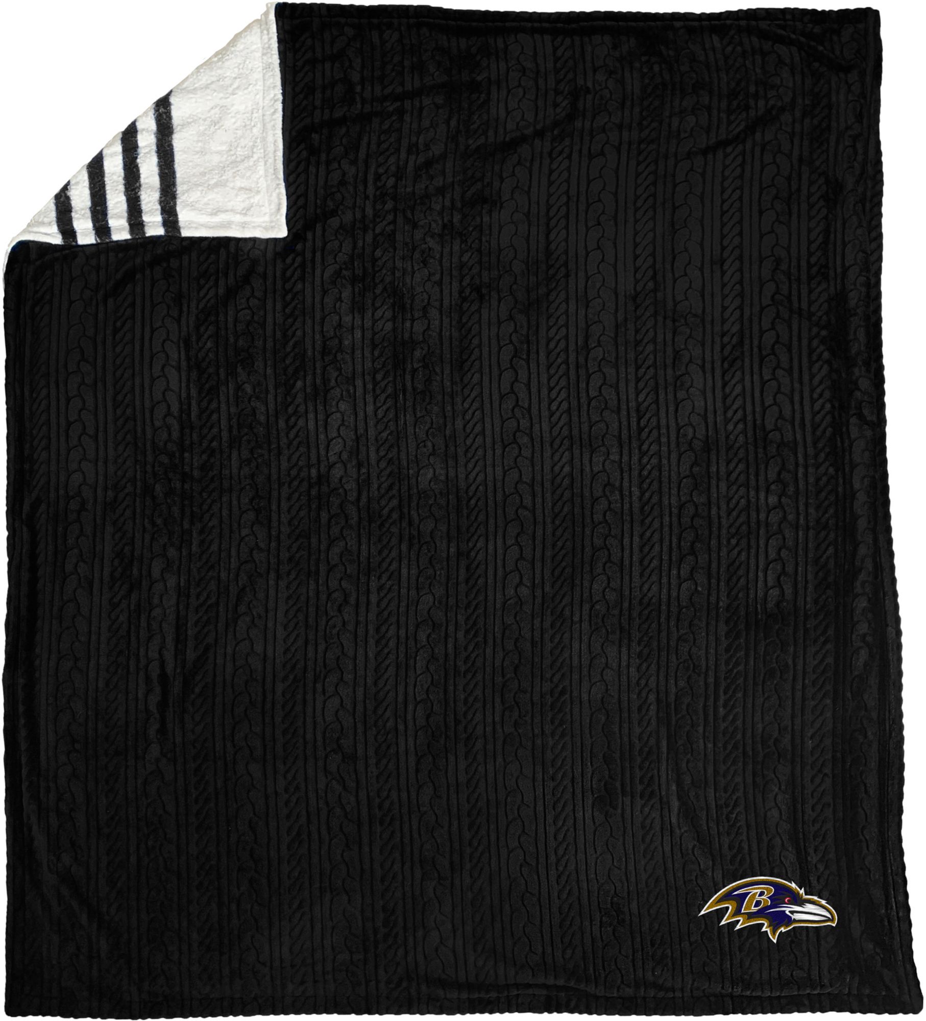 Pegasus Sports Baltimore Ravens 60'' x 70'' Embossed Sherpa Stripe Throw Blanket product image