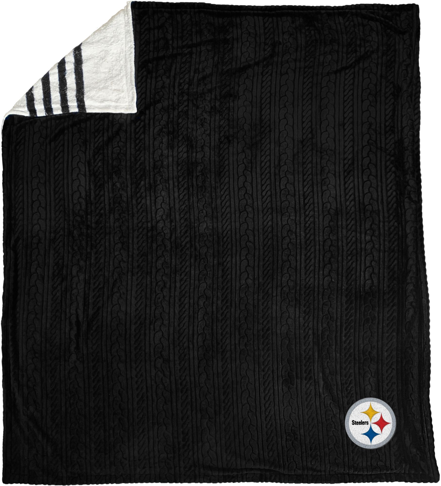 Pegasus Sports Pittsburgh Steelers 60'' x 70'' Embossed Sherpa Stripe Throw Blanket product image