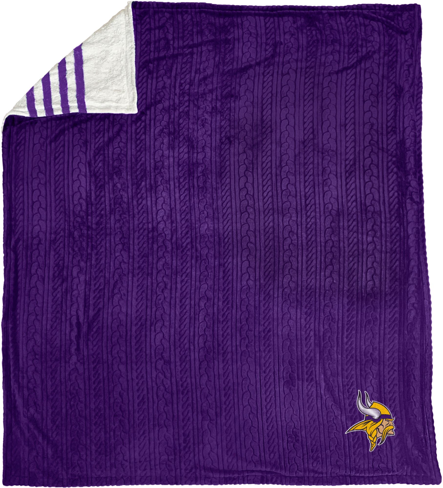 Pegasus Sports Minnesota Vikings 60'' x 70'' Embossed Sherpa Stripe Throw Blanket product image