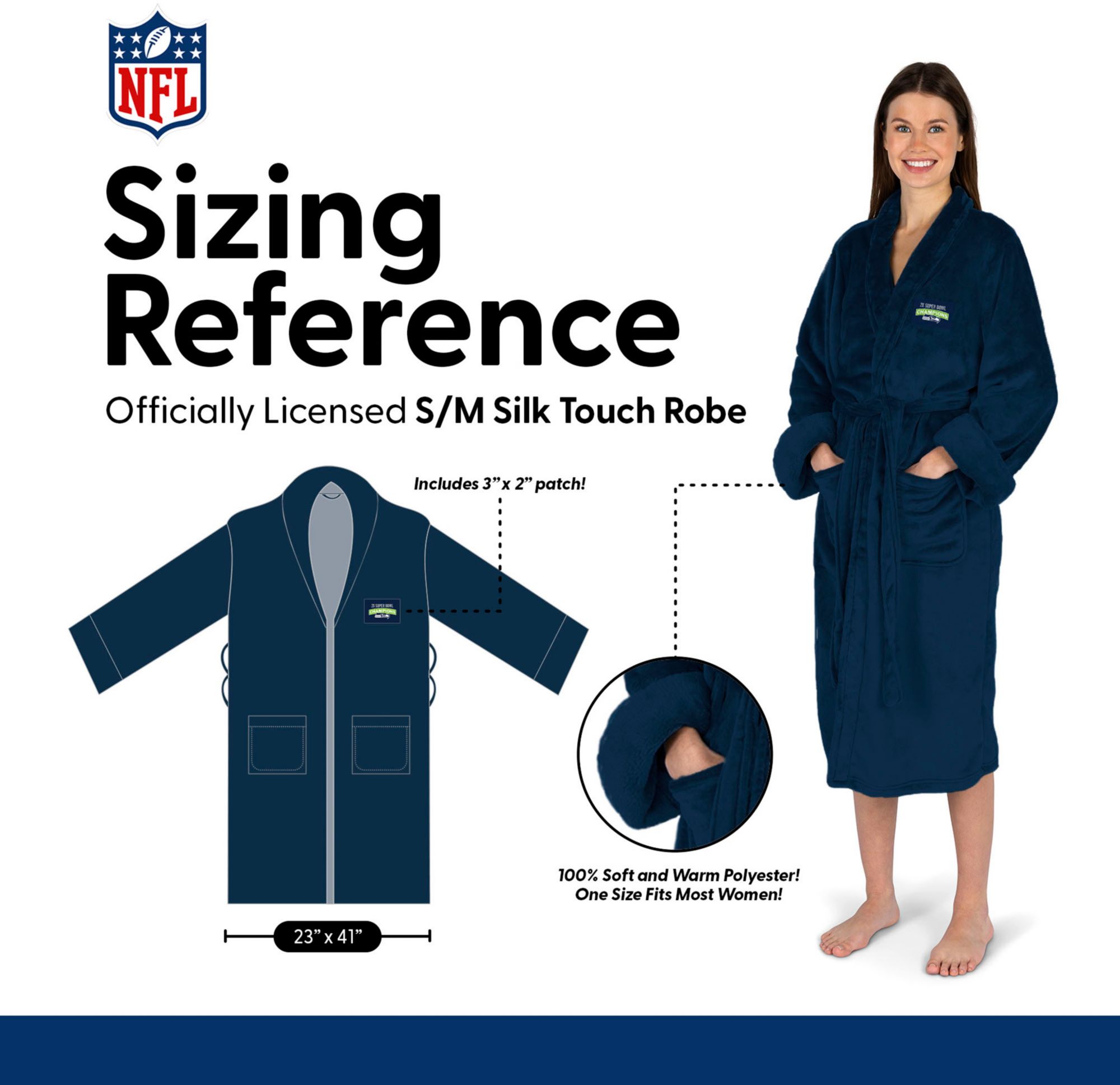 Northwest 2025-26 Super Bowl LX Champions Seattle Seahawks S/M Fog Robe product image