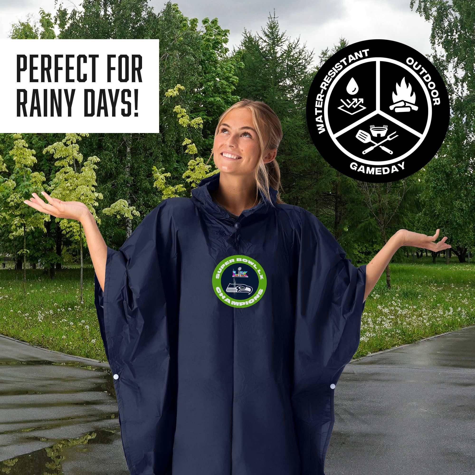 Northwest 2025-26 Super Bowl LX Champions Seattle Seahawks Pier Poncho product image