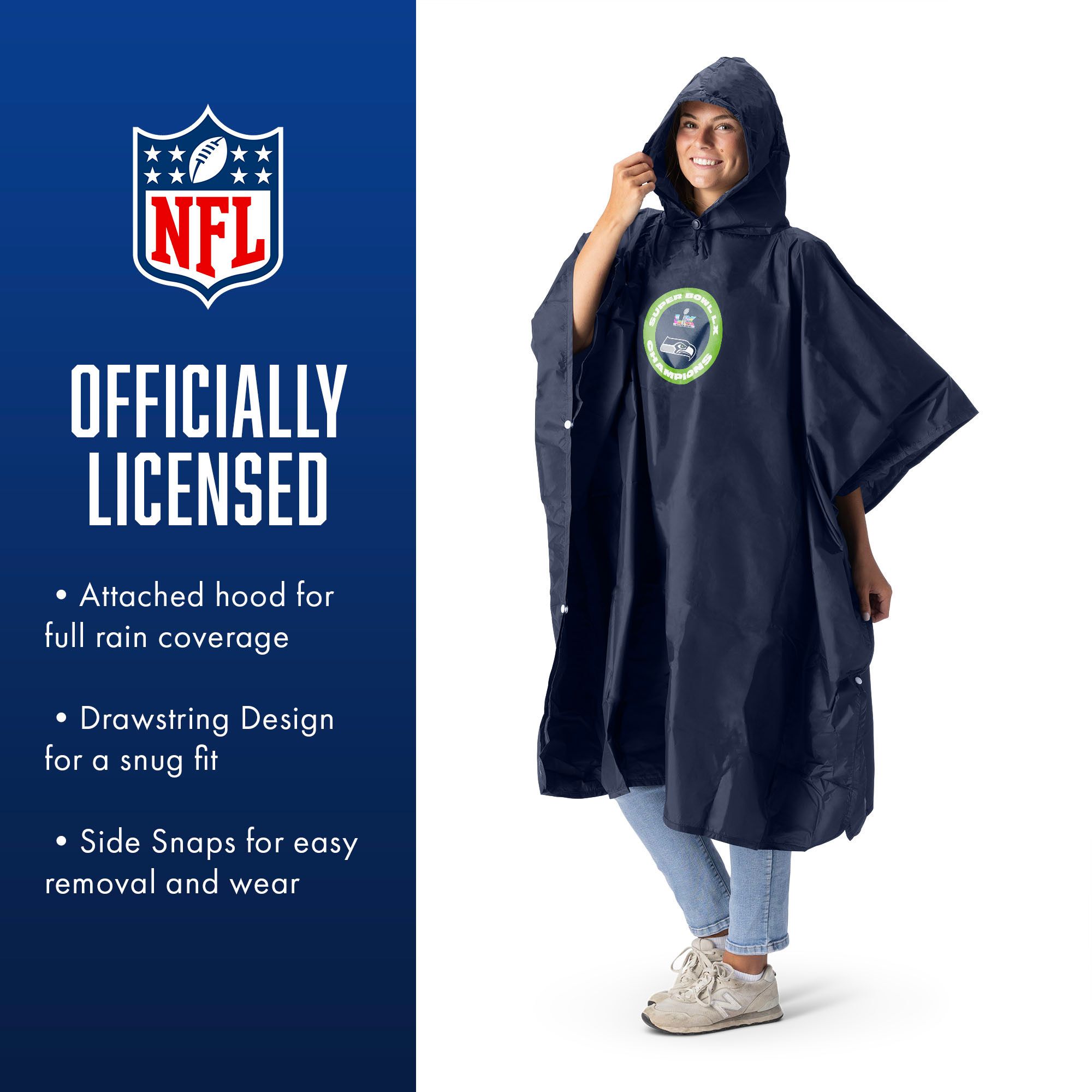 Northwest 2025-26 Super Bowl LX Champions Seattle Seahawks Pier Poncho product image