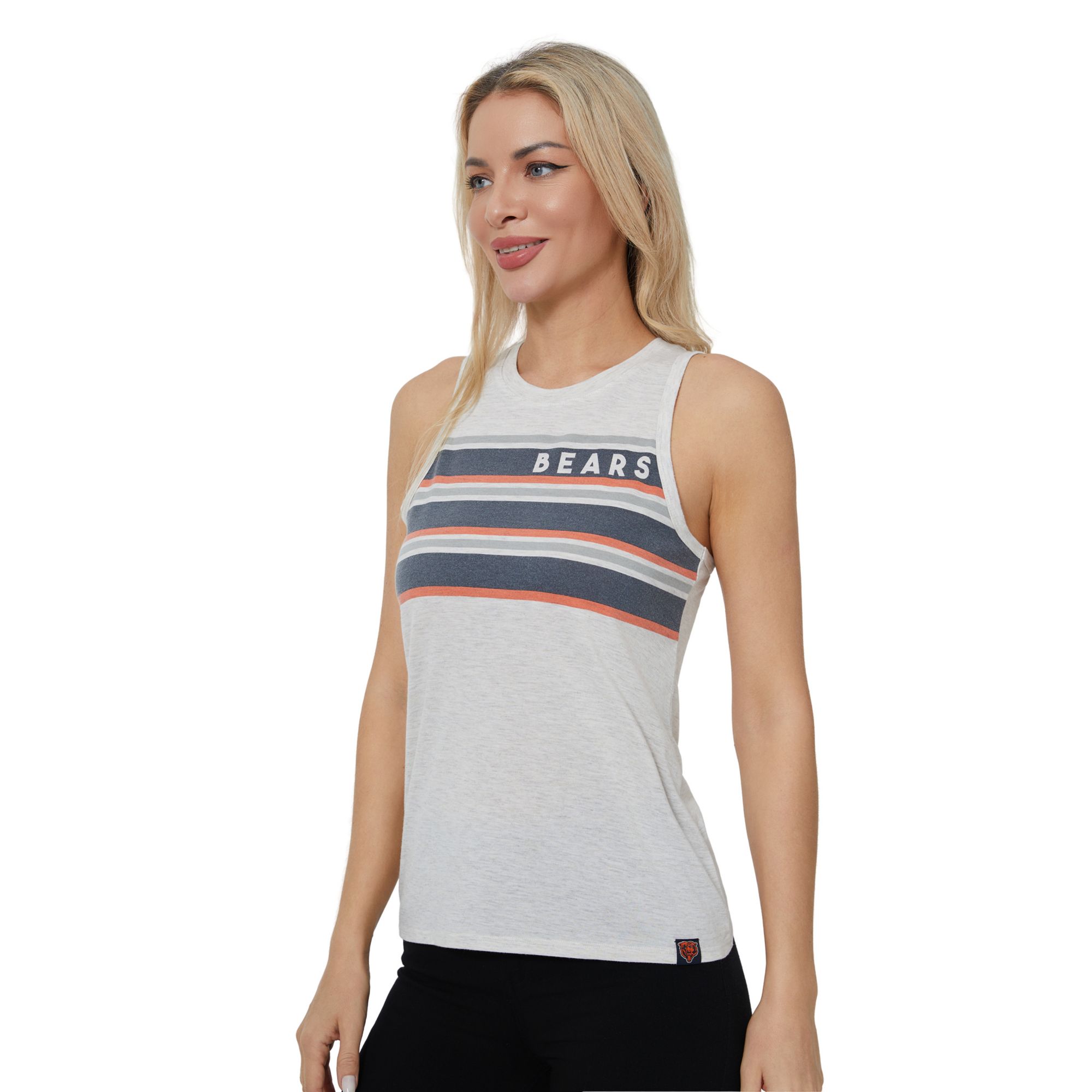 Concepts Sport Women's Chicago Bears Cream Birch Stripe Tank Top product image