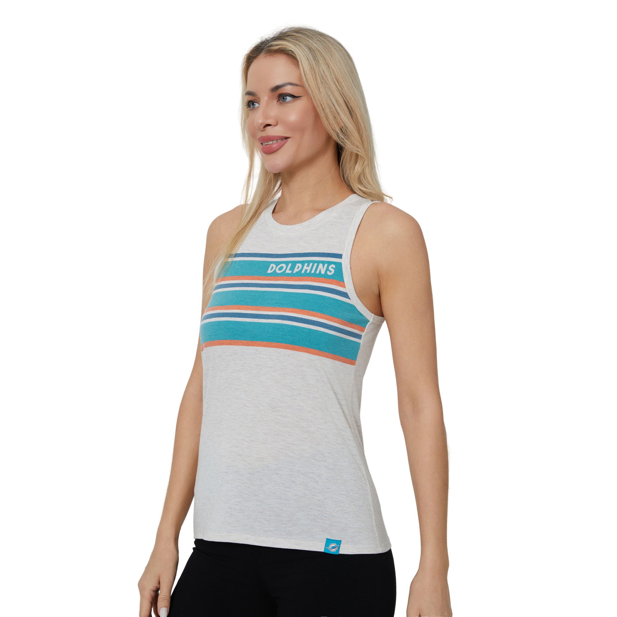 Concepts Sport Women's Miami Dolphins Cream Birch Stripe Tank Top product image