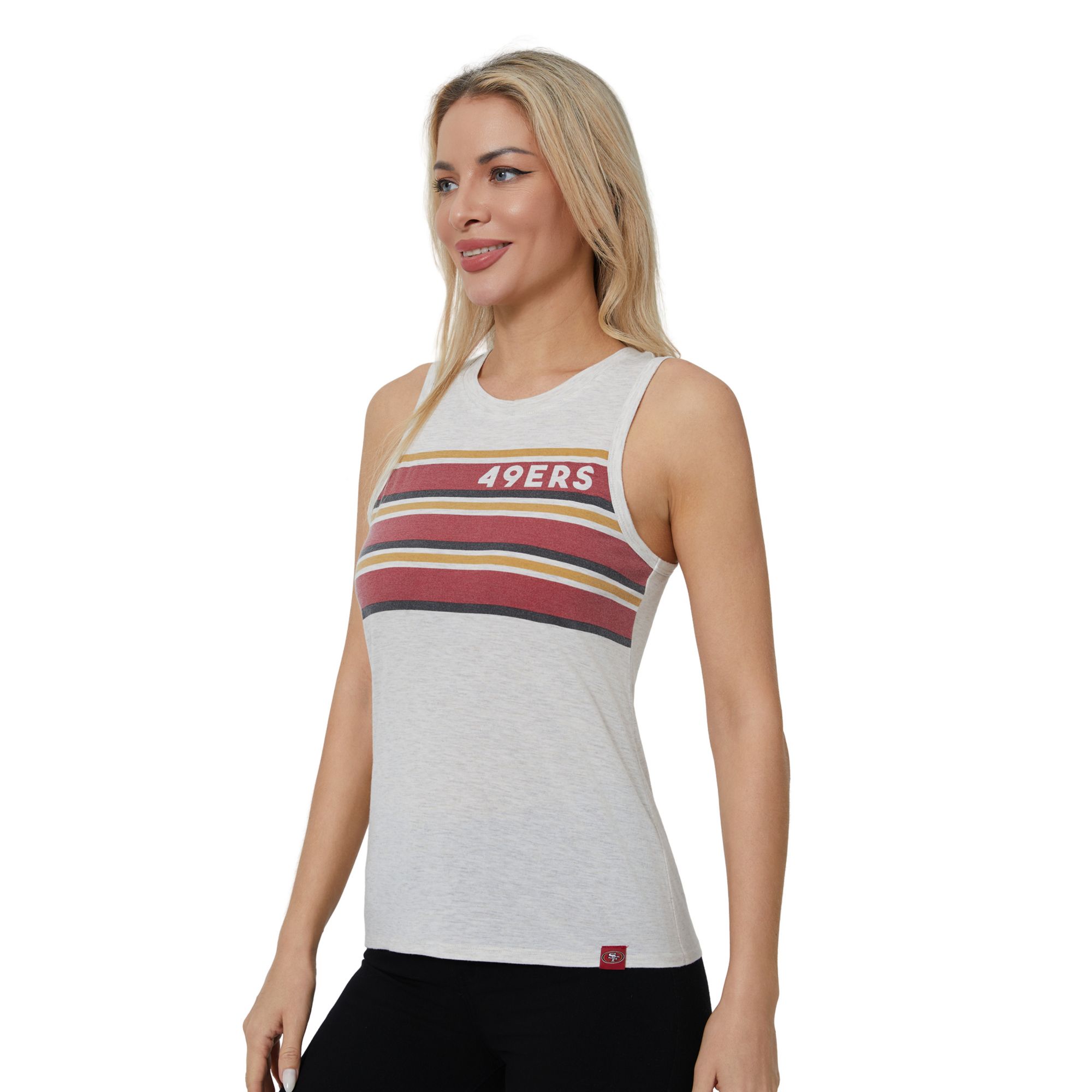 Concepts Sport Women's San Francisco 49ers Cream Birch Stripe Tank Top product image