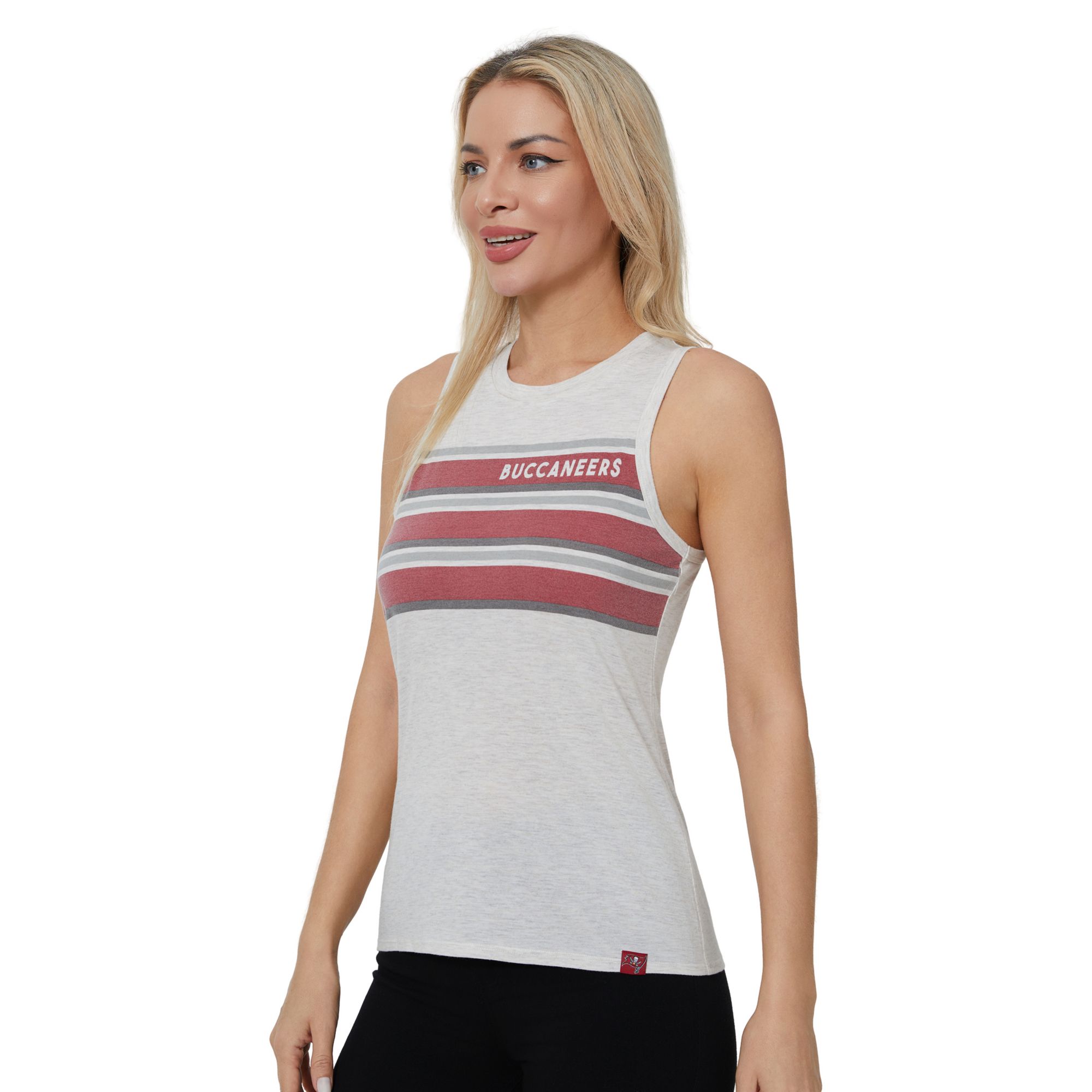 Concepts Sport Women's Tampa Bay Buccaneers Cream Birch Stripe Tank Top product image