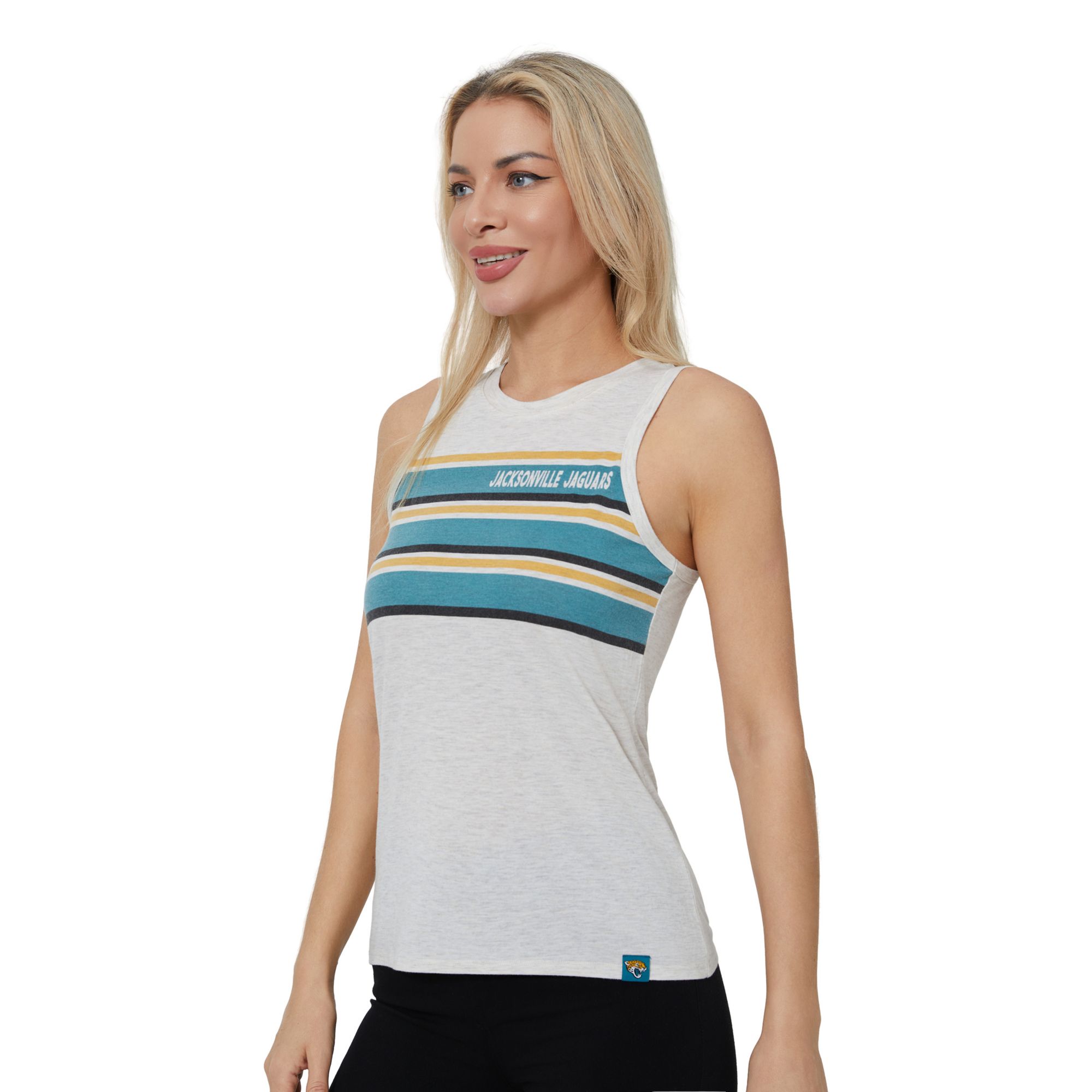 Concepts Sport Women's Jacksonville Jaguars Cream Birch Stripe Tank Top product image