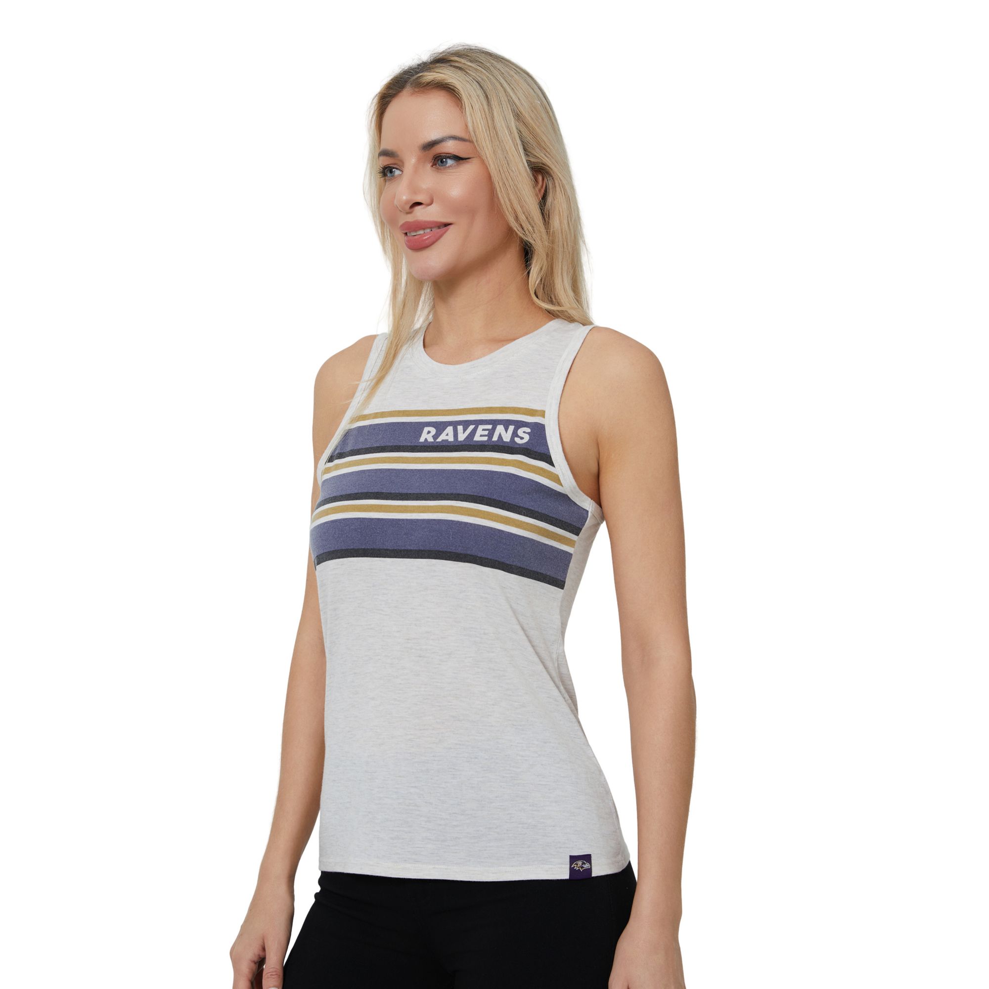 Concepts Sport Women's Baltimore Ravens Cream Birch Stripe Tank Top product image