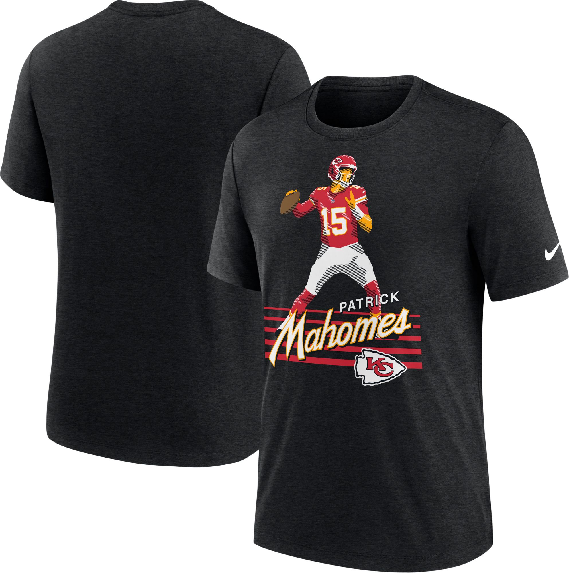 Nike Men's Kansas City Chiefs Patrick Mahomes #15 Black Action T-Shirt product image