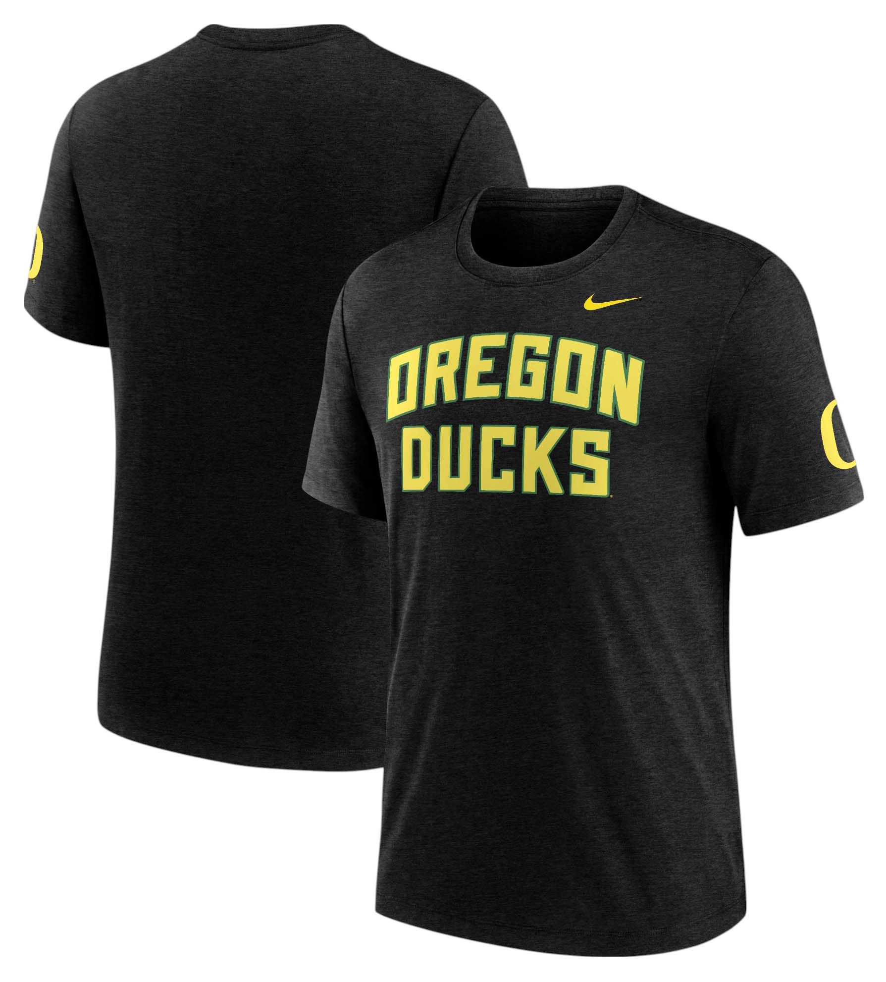Nike Men's Oregon Ducks Black Heather Tri-Blend Logo T-Shirt product image