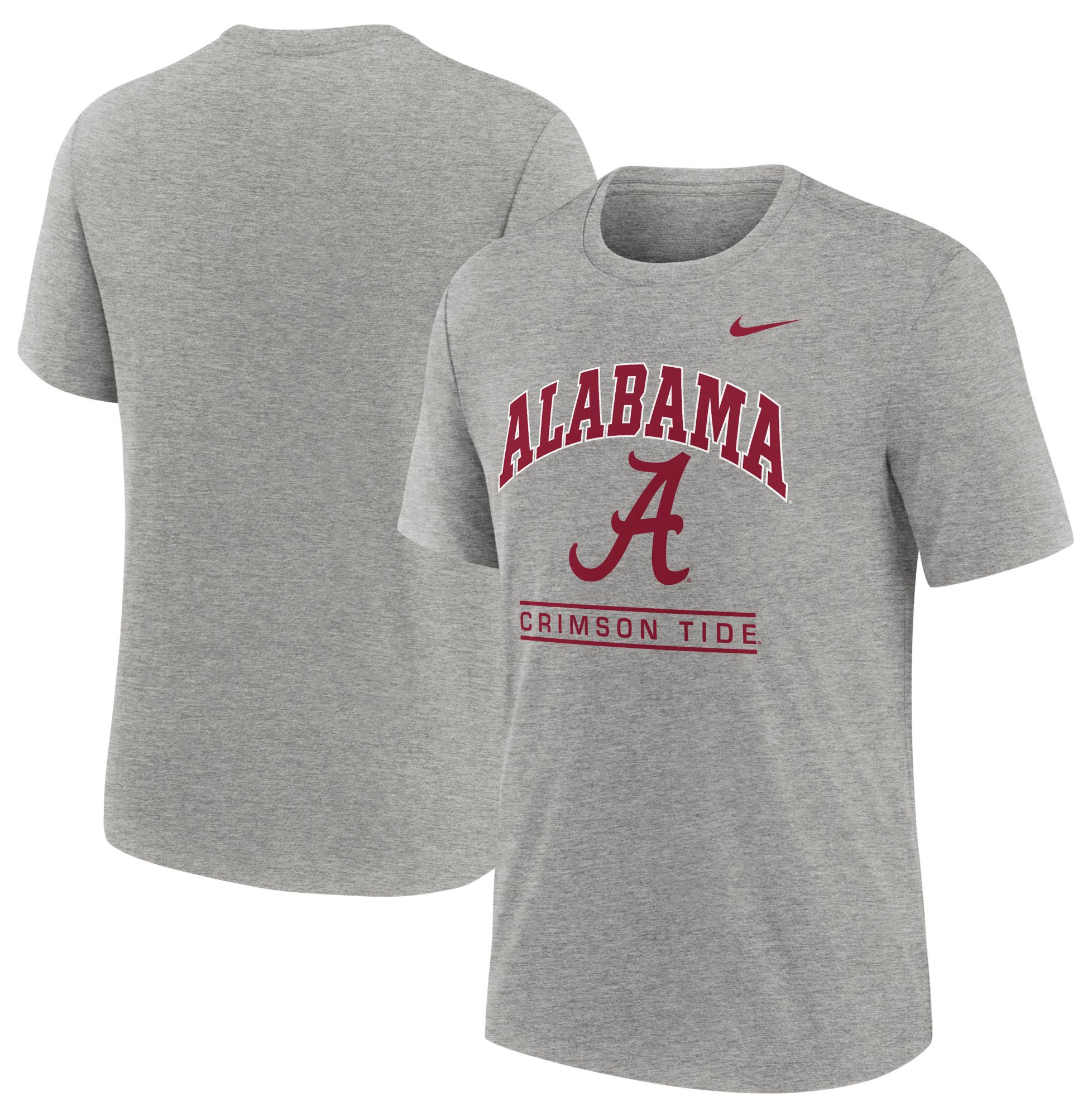 Nike Men's Alabama Crimson Tide Grey Tri-Blend Arch Wordmark T-Shirt product image
