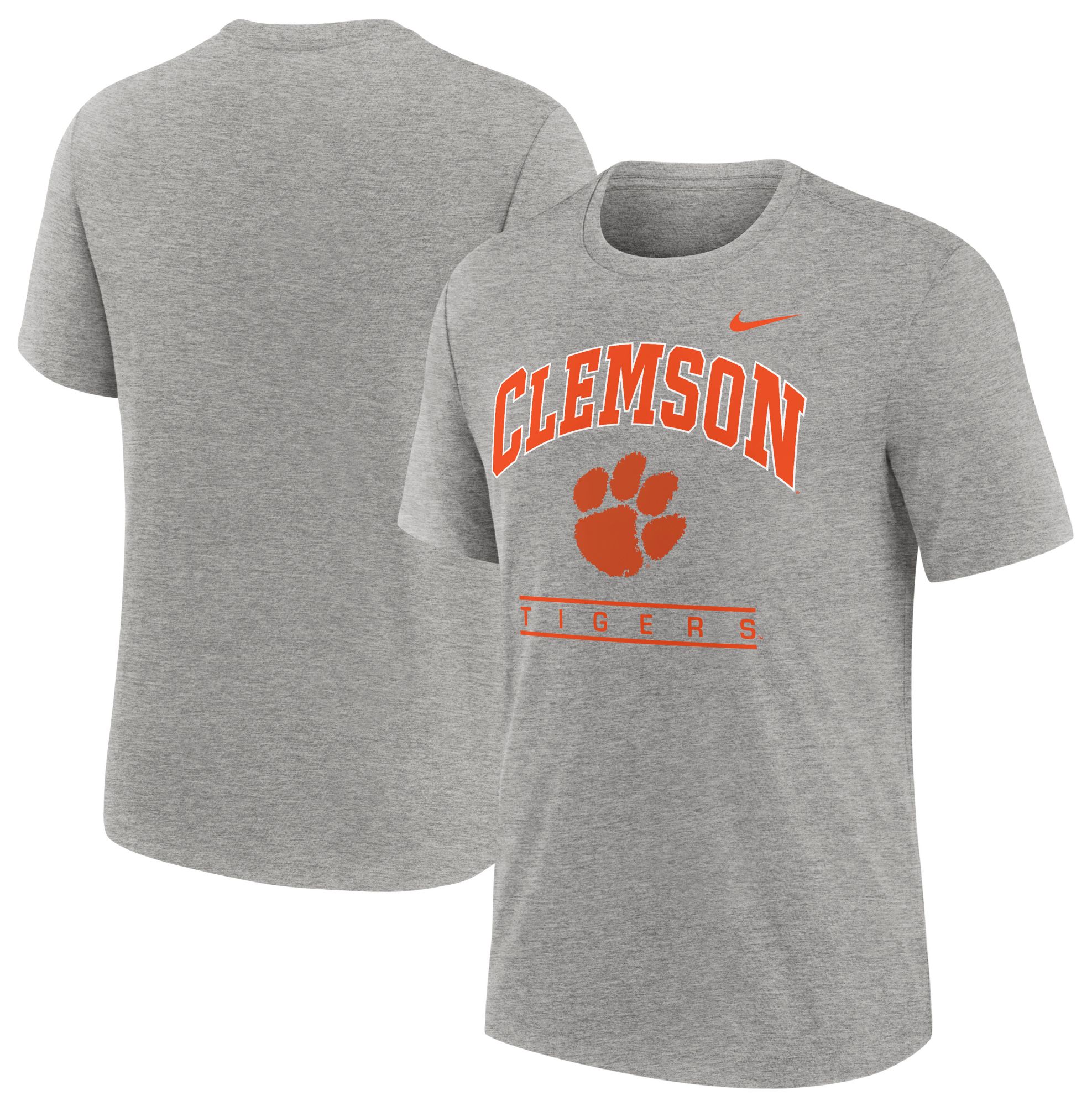 Nike Men's Clemson Tigers Grey Tri-Blend Arch Wordmark T-Shirt product image
