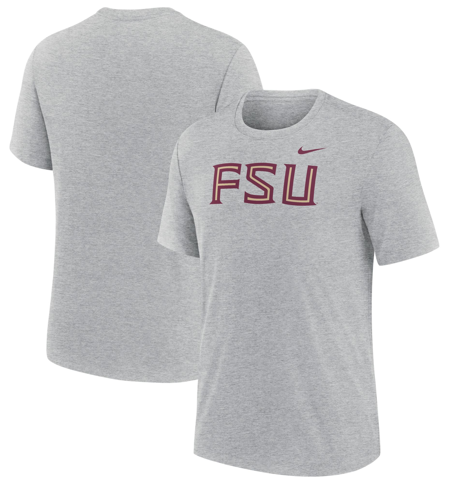 Nike Men's Florida State Seminoles Dark Grey Heather Triblend Alternate Logo T-Shirt product image