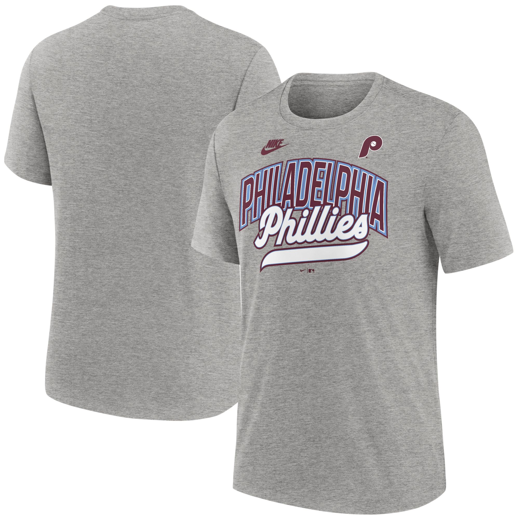 Nike Men's Philadelphia Phillies Gray Cooperstown Retro Triblend T-Shirt product image