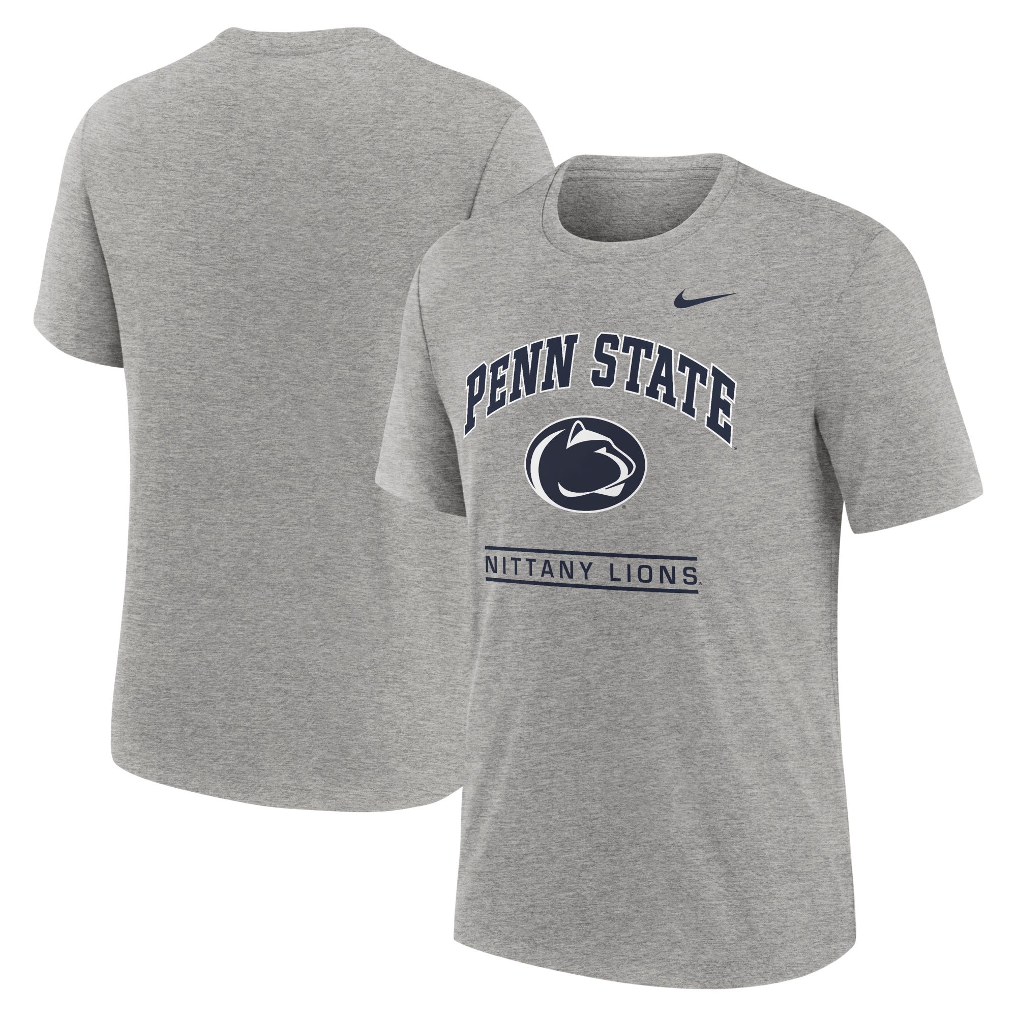 Nike Men's Penn State Nittany Lions Grey Tri-Blend Arch Wordmark T-Shirt product image