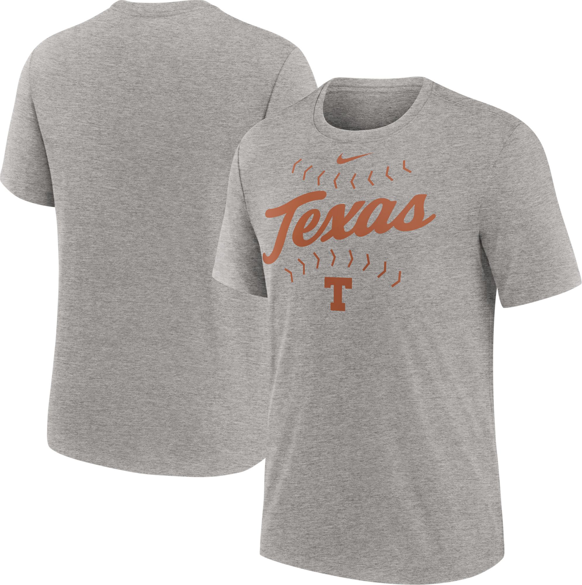 Nike Men's Texas Longhorns Grey Baseball T-Shirt product image