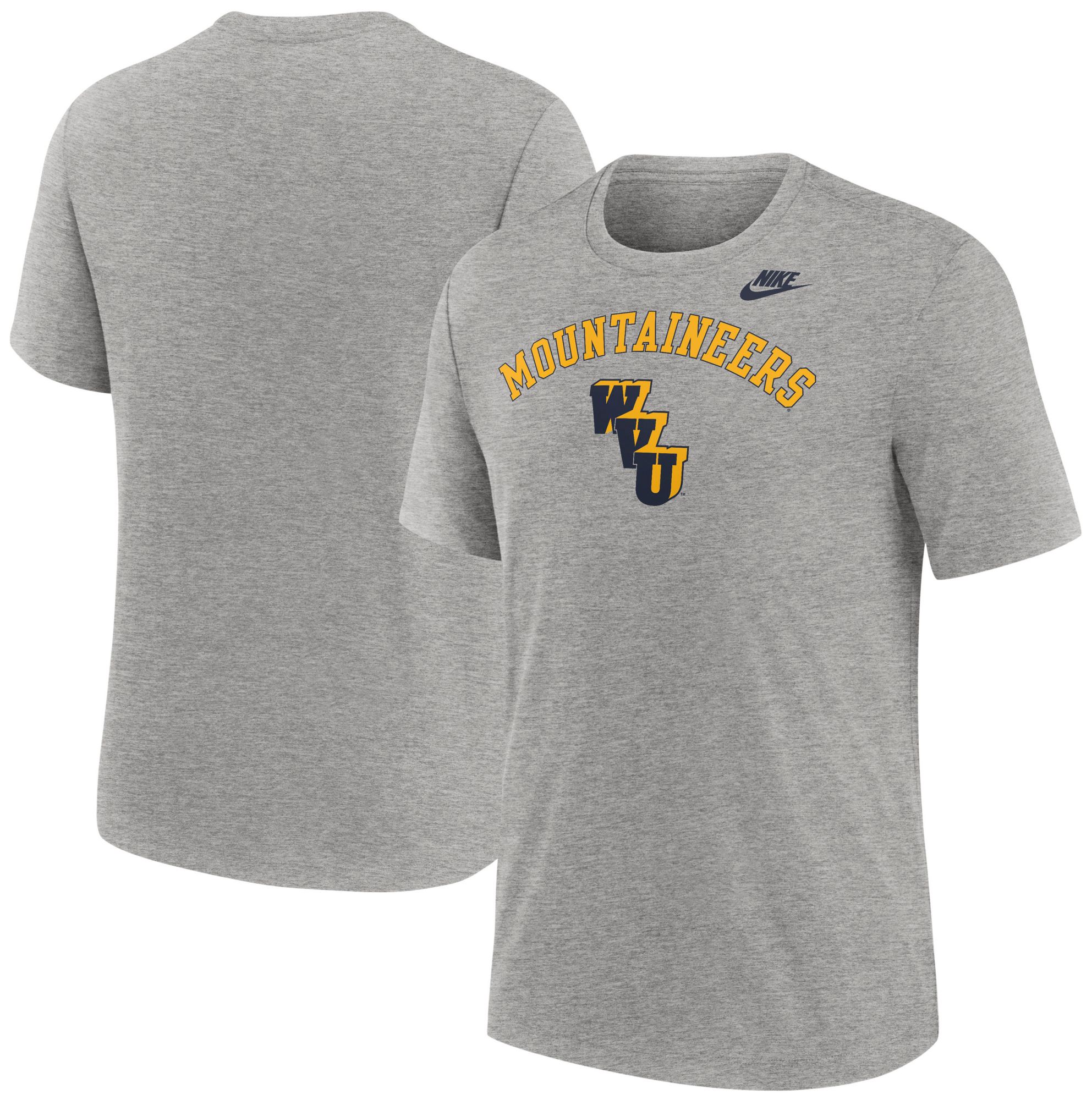 Nike Men's West Virginia Mountaineers Dark Grey Heather Legacy Arch T-Shirt product image