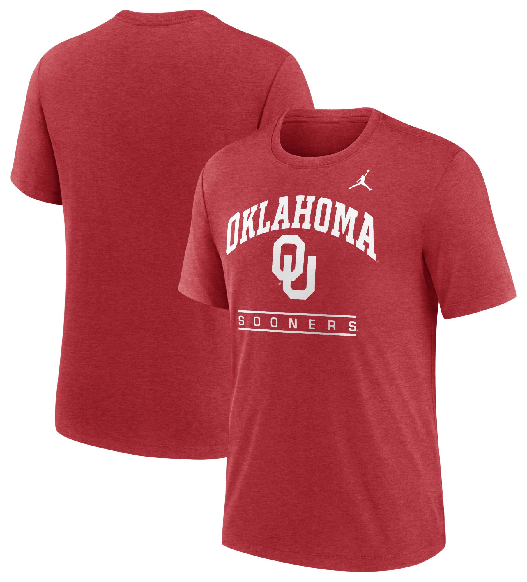 Nike Men's Oklahoma Sooners Red Tri-Blend Arch Wordmark T-Shirt product image