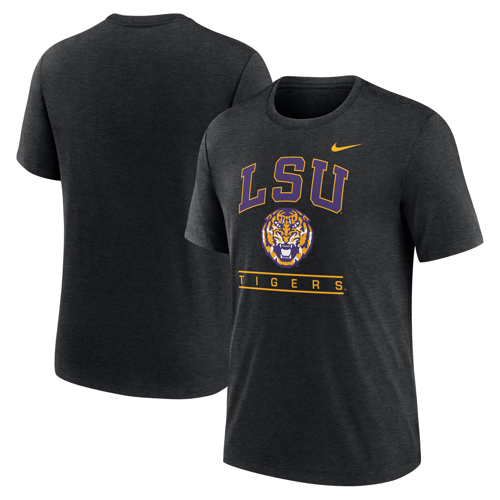 Nike Men's LSU Tigers Black Tri-Blend Arch Wordmark T-Shirt product image