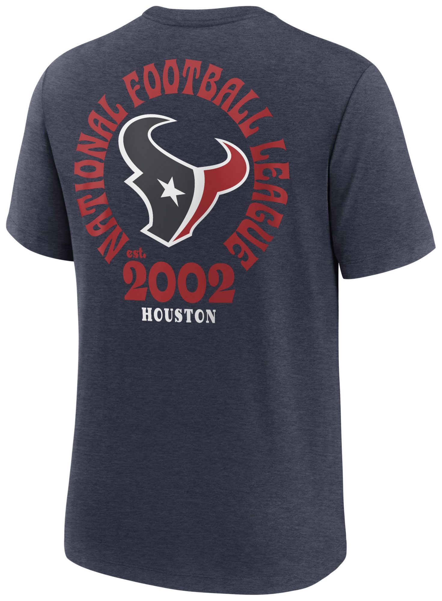 Nike Men's Houston Texans Rewind Tri-Blend Navy Heather T-Shirt product image