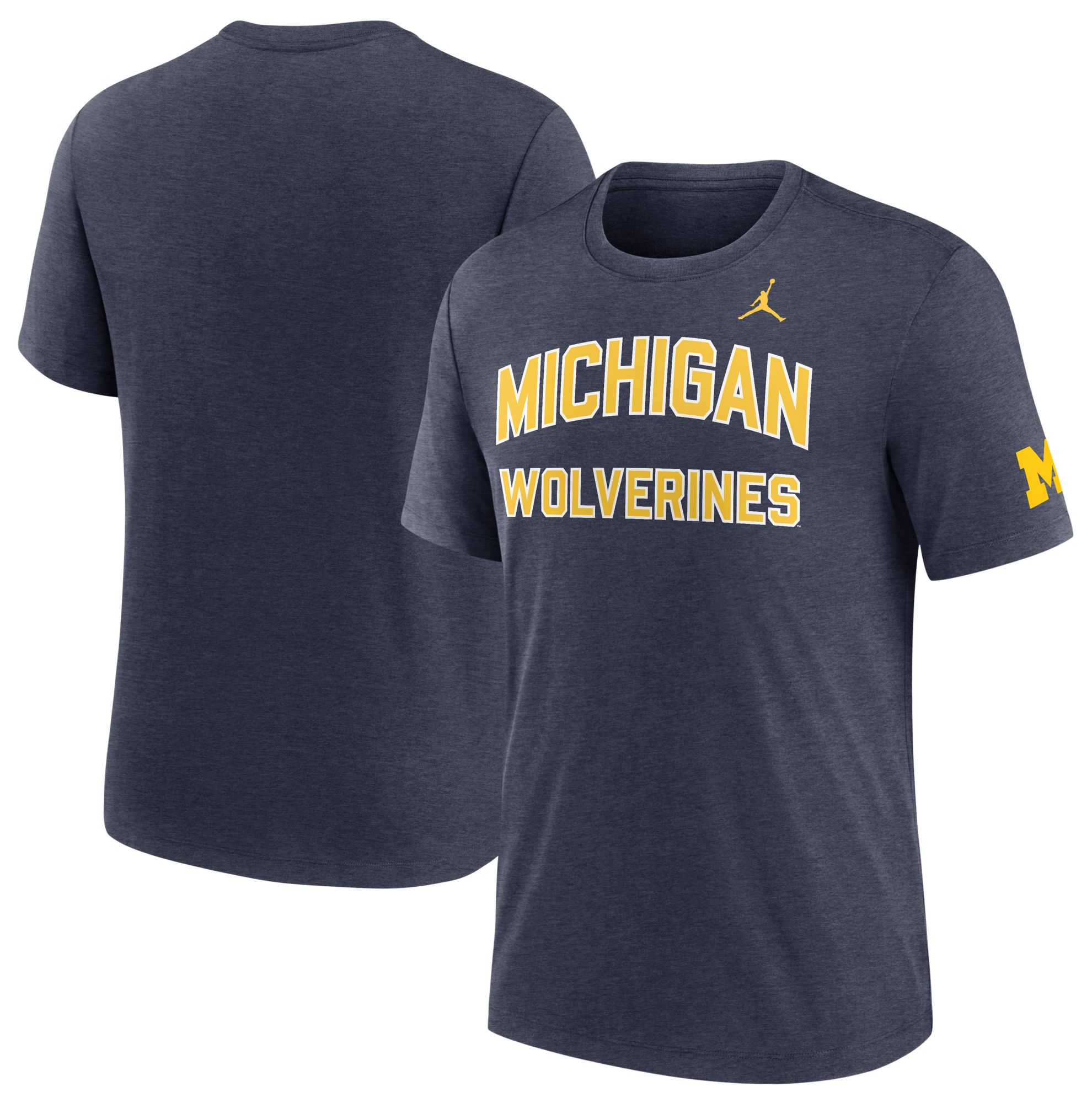 Jordan Men's Michigan Wolverines Navy Authentic Tri-Blend T-Shirt product image