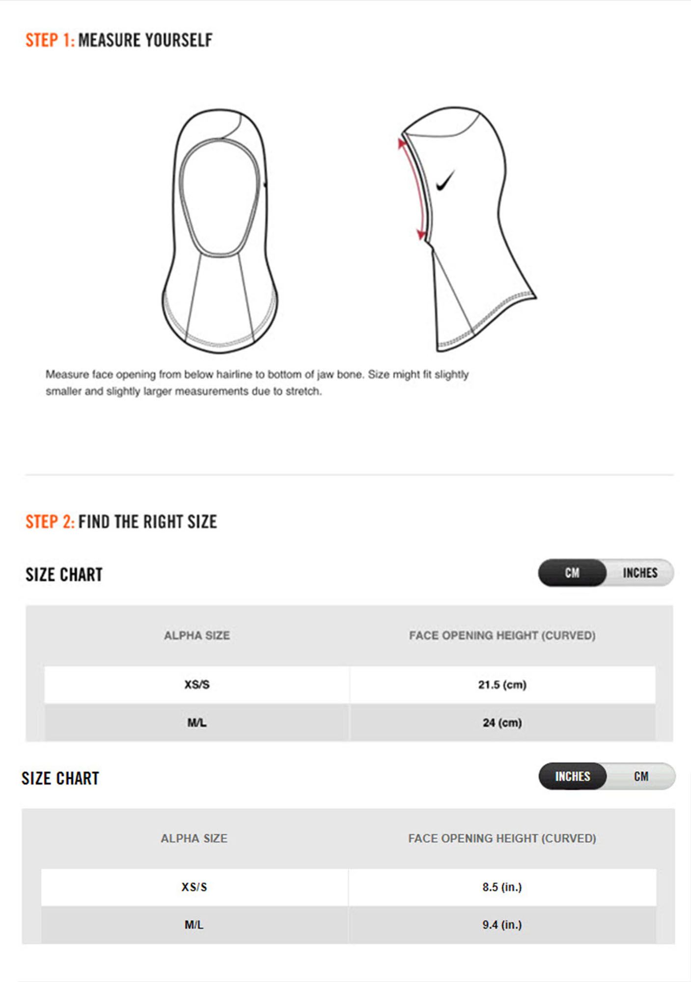 nike size guide womens