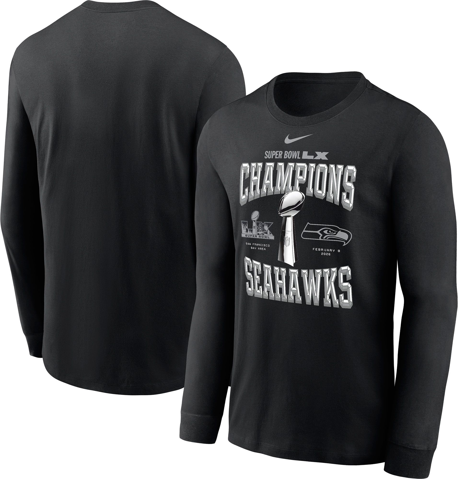 Nike Men's 2025-26 Super Bowl LX Champions Seattle Seahawks Locker Room Long Sleeve Shirt product image