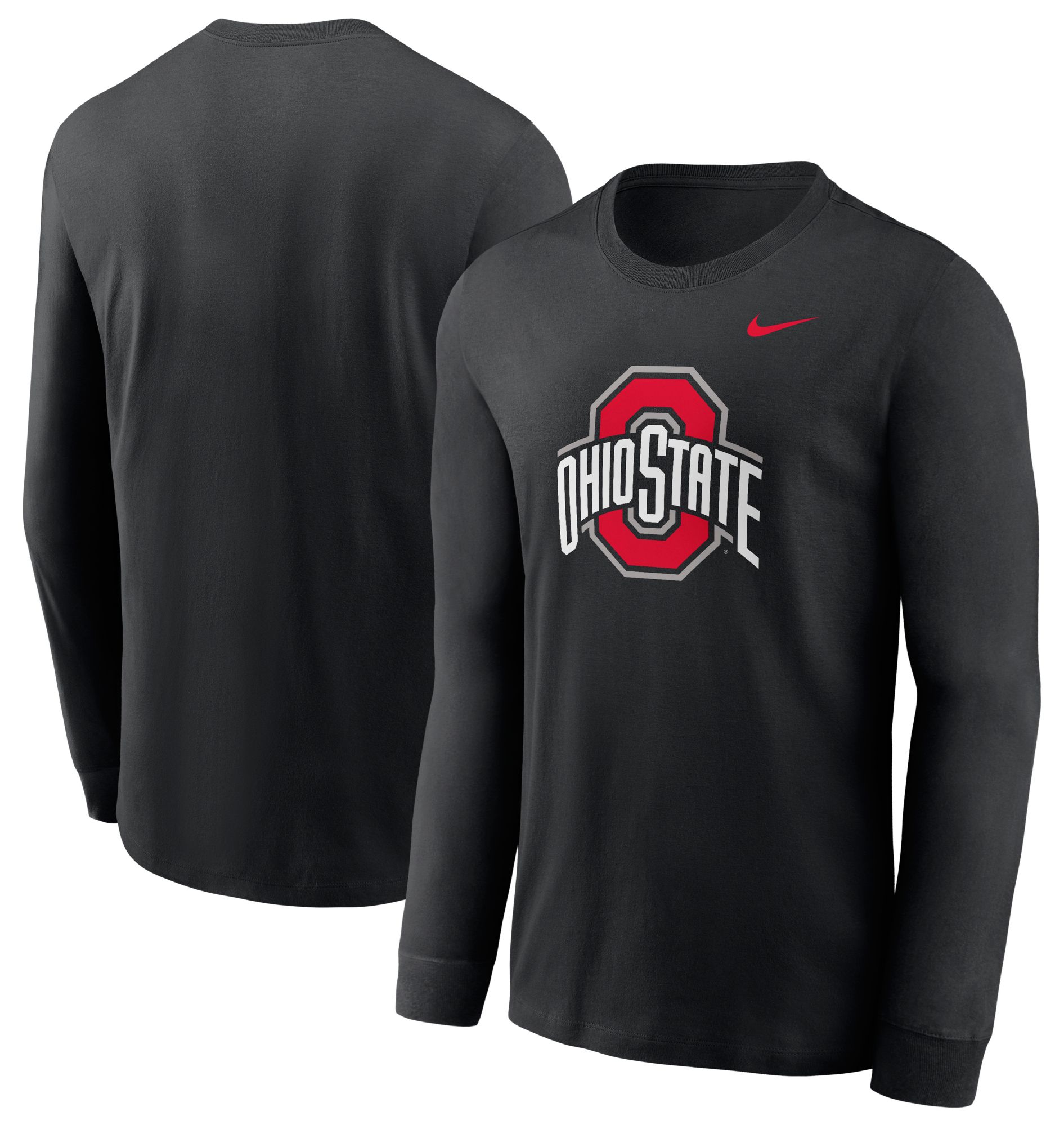 Nike Men's Ohio State Buckeyes Black Core Cotton Logo Long Sleeve T-Shirt product image