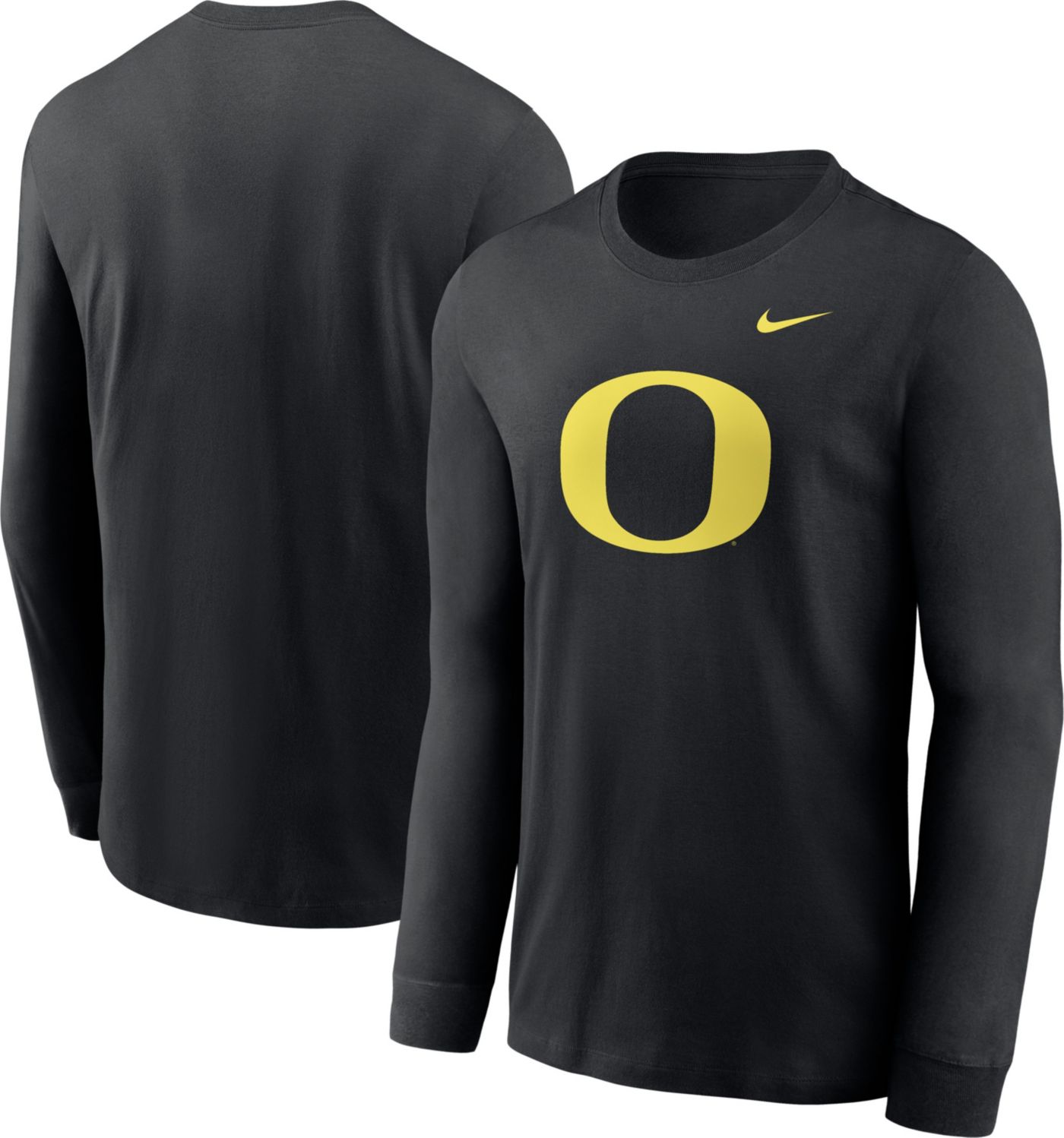 Nike Men s Oregon Ducks Black Logo Long Sleeve T Shirt Dick s Sporting Goods