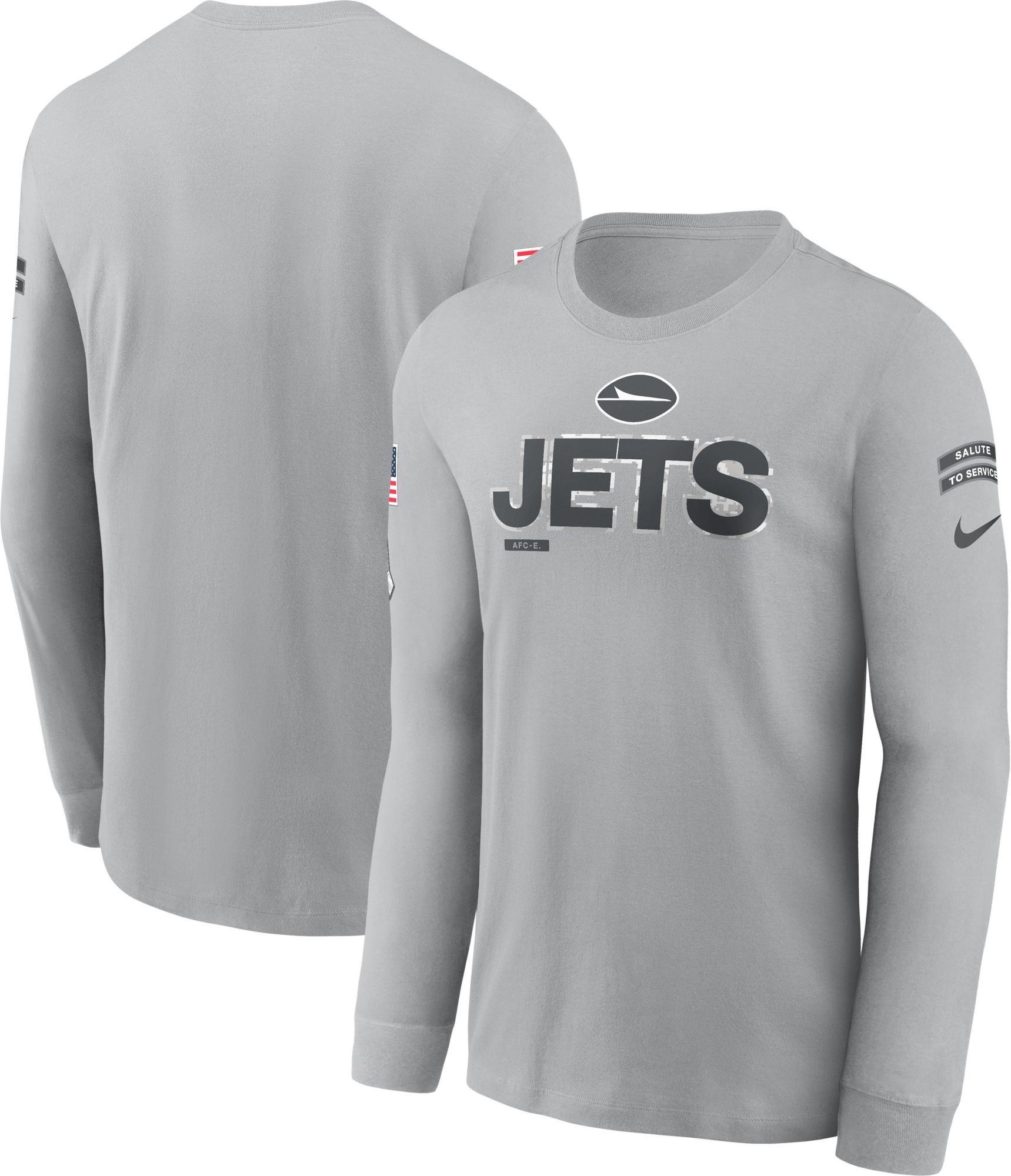 Nike Men's New York Jets Salute to Service 2024 Silver Long Sleeve T-Shirt product image
