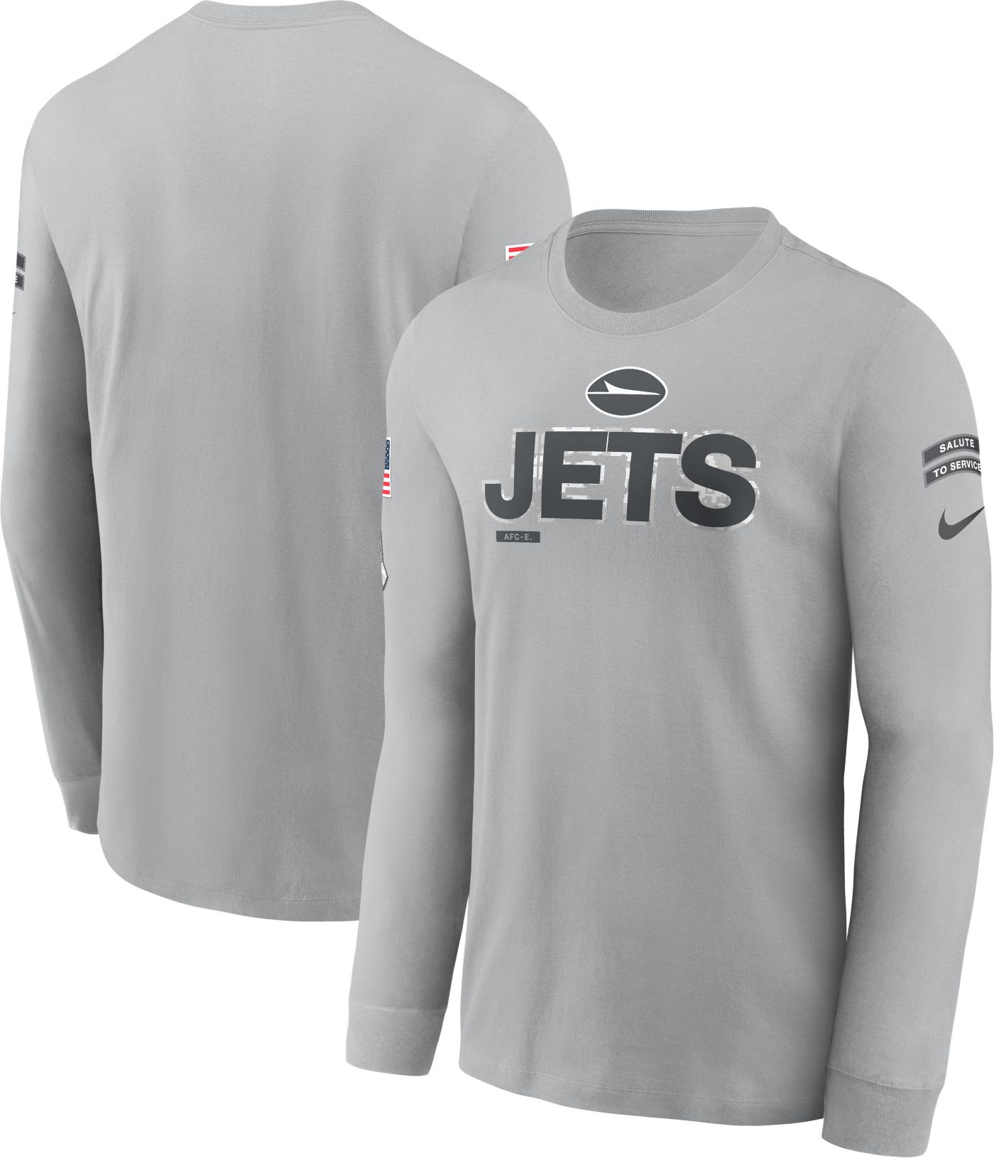 Nike Men's New York Jets Salute to Service 2024 Silver Long Sleeve T