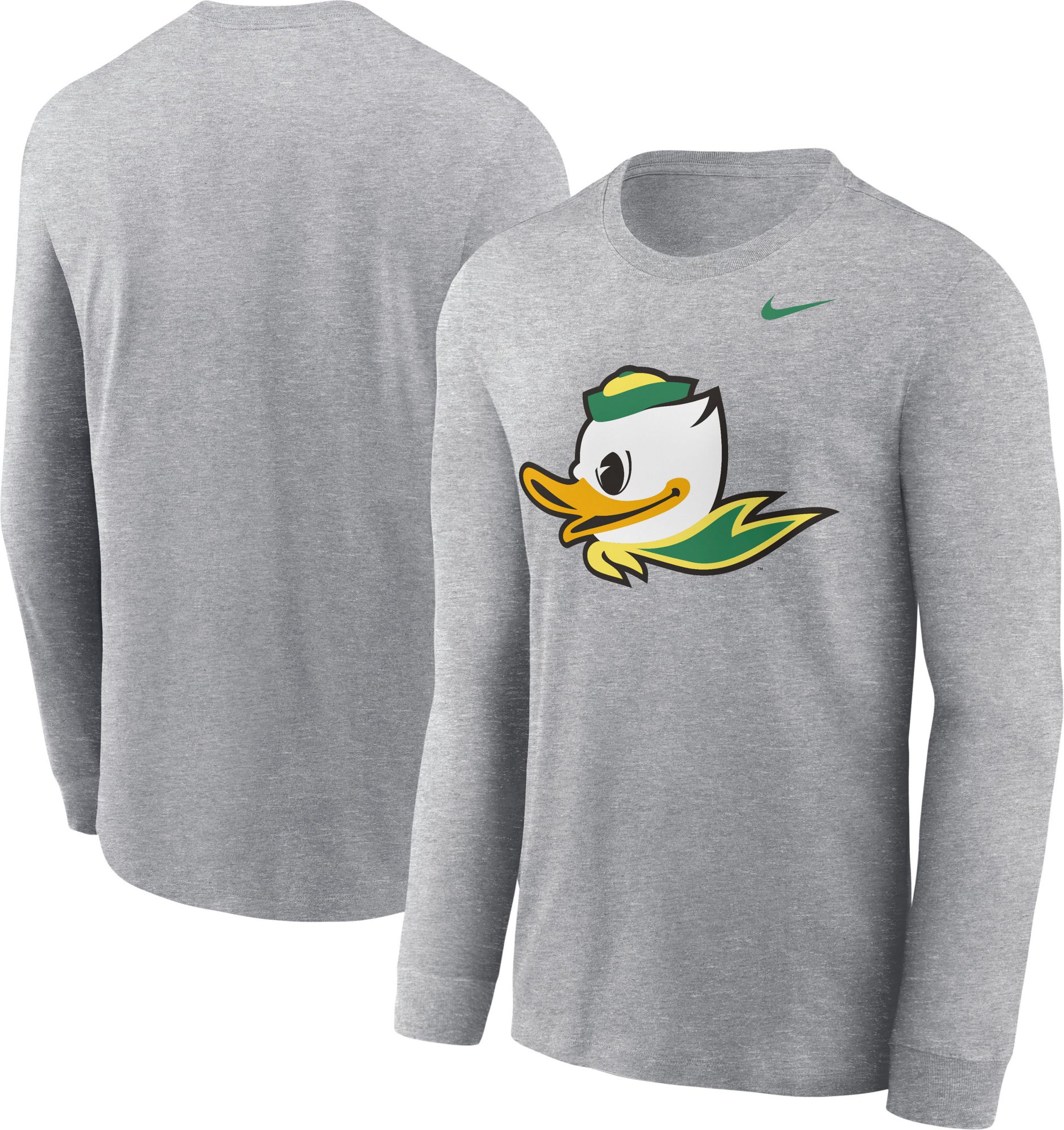 Nike Men's Oregon Ducks Dk Grey Heather Alternate Long Sleeve T-Shirt product image