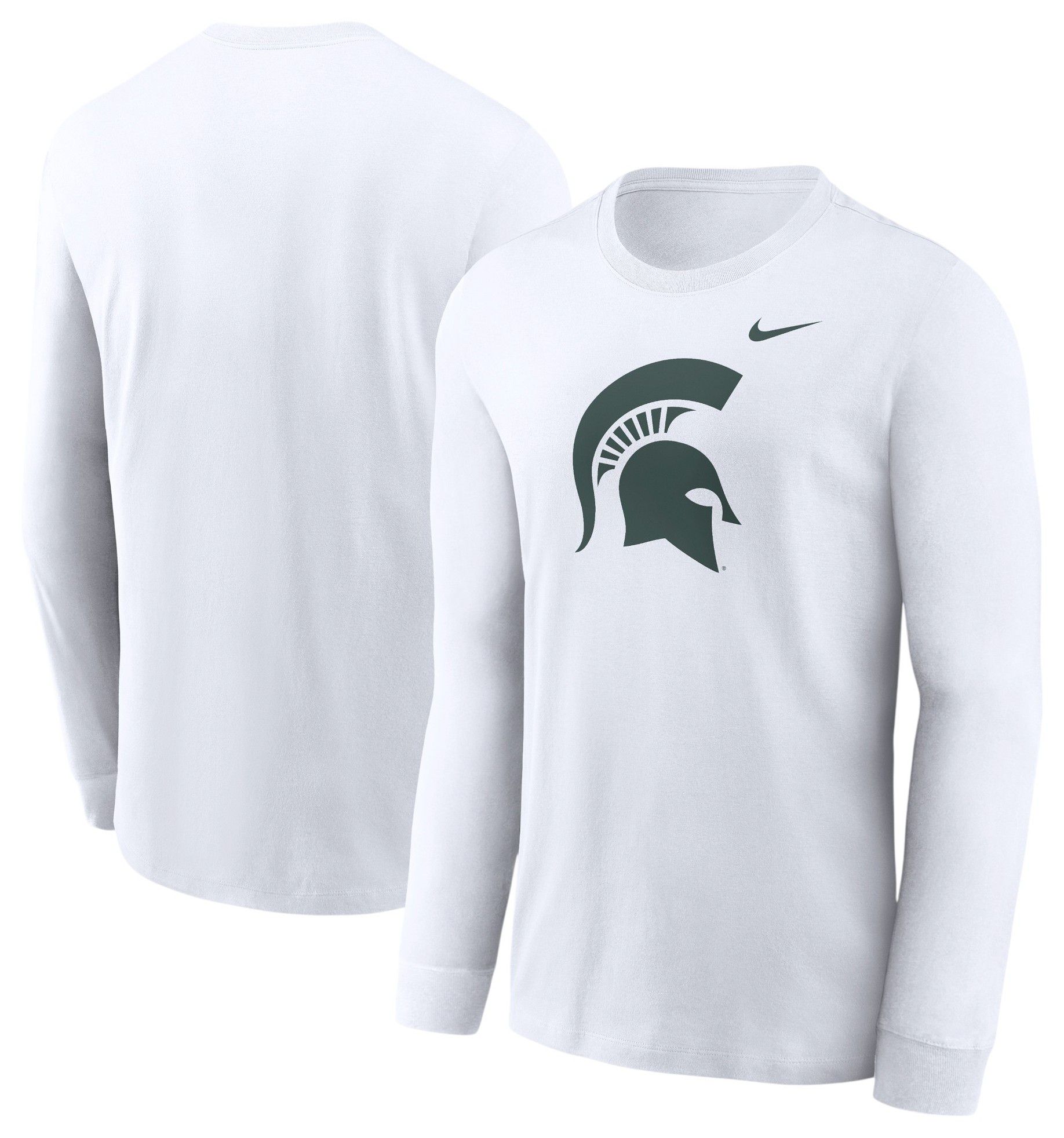 Nike Men's Michigan State Spartans White Primary Logo Long Sleeve Shirt product image