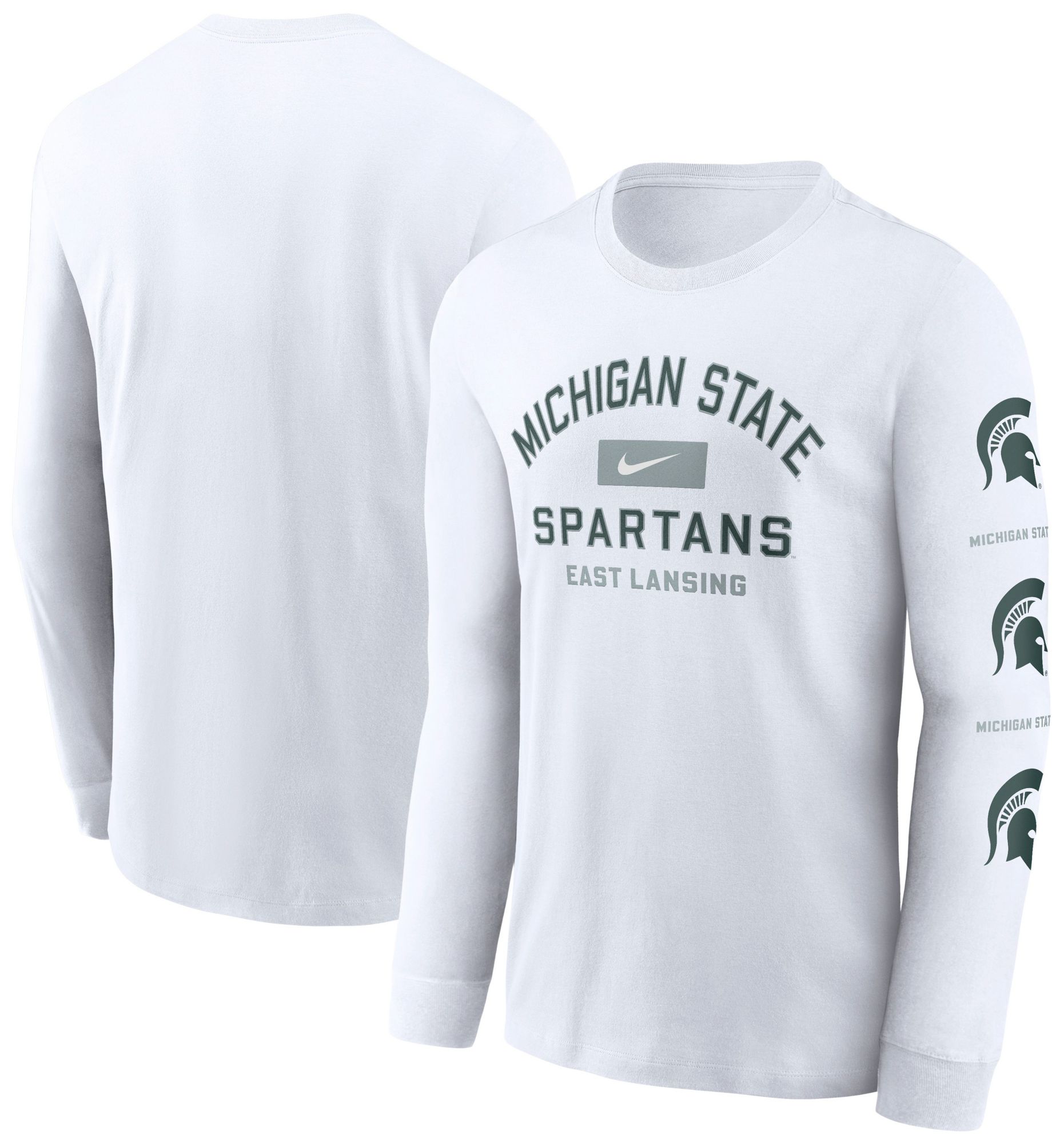 Nike Men's Michigan State Spartans White Sleeve Hit Long Sleeve T-Shirt product image